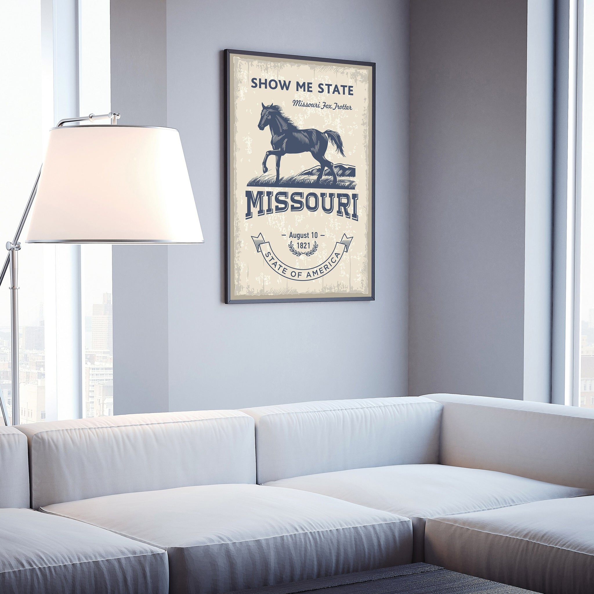 Missouri State Symbol Poster, Missouri State Poster Print, Missouri State Emblem Poster, Retro Travel State Poster, Home and Office Wall Art