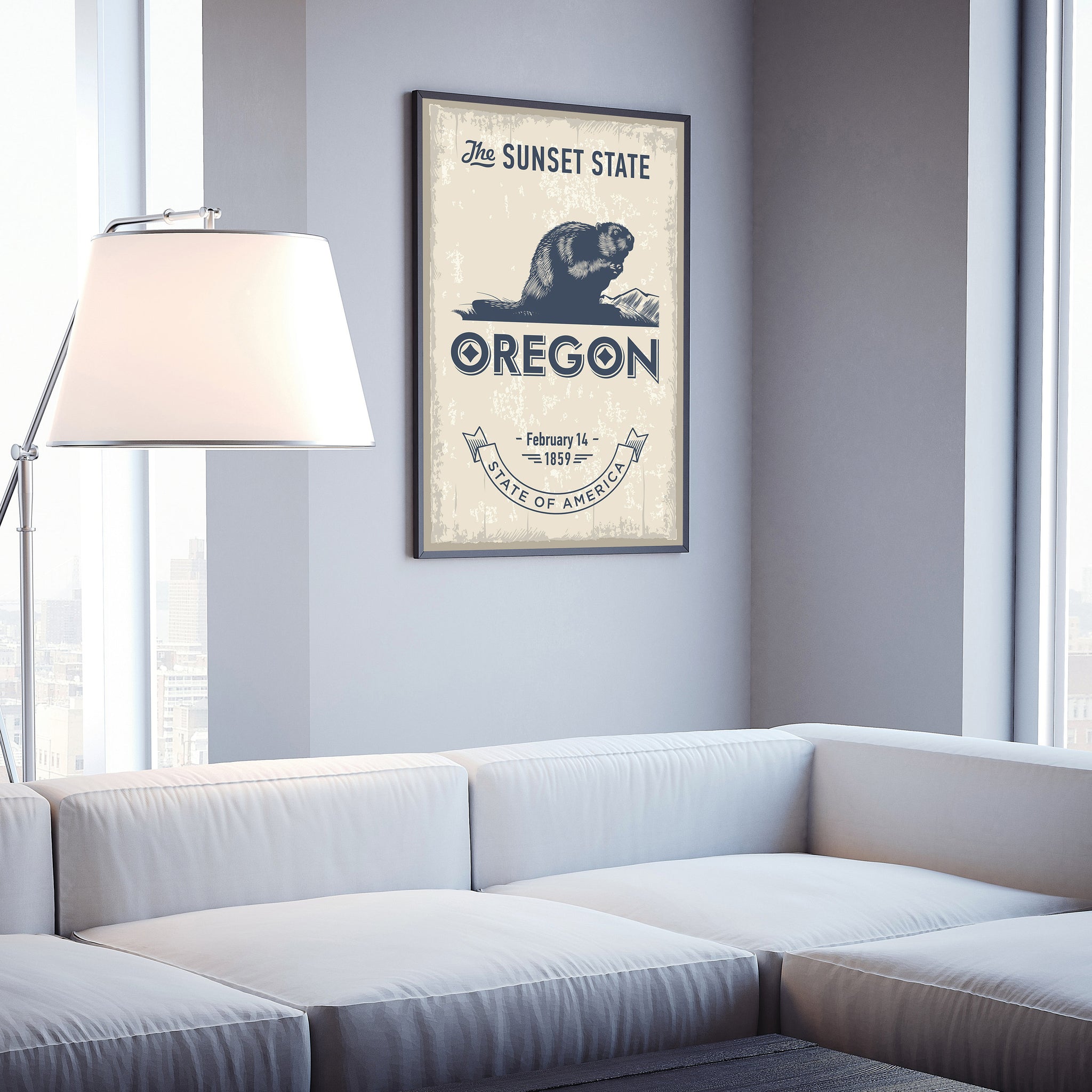 Oregon State Symbol Poster, Oregon State Poster Print, Oregon State Emblem Poster, Retro Travel State Poster, Home and Office Wall Art