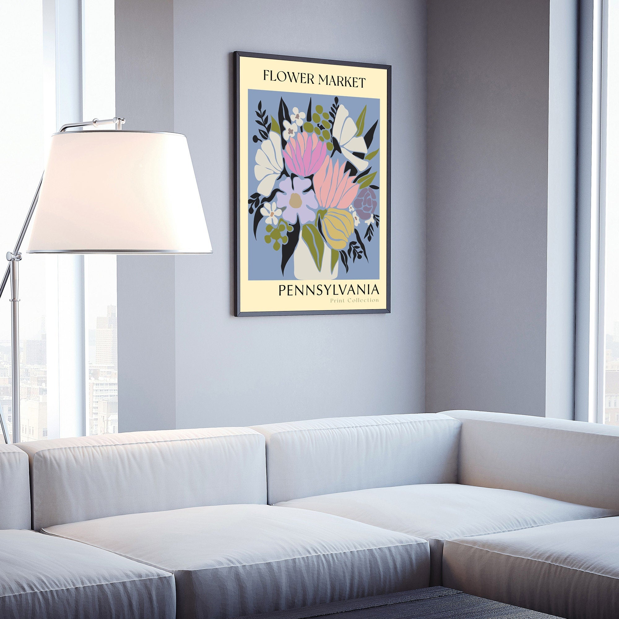Pennsylvania State flower print, States poster, Pennsylvania flower market poster, Botanical posters, Nature poster artwork, Floral wall art