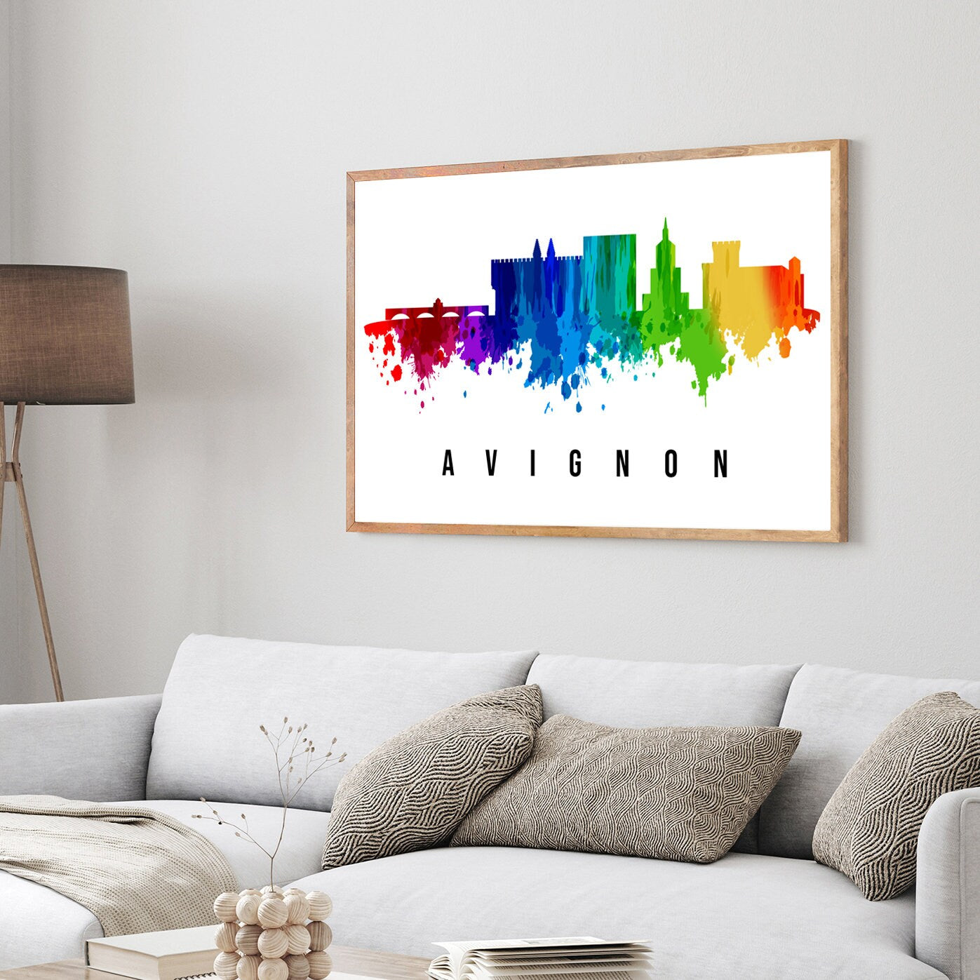 Avignon France Poster, Skyline poster cityscape poster, France Landmark City Illustration poster, Home wall art, Office wall art, France art