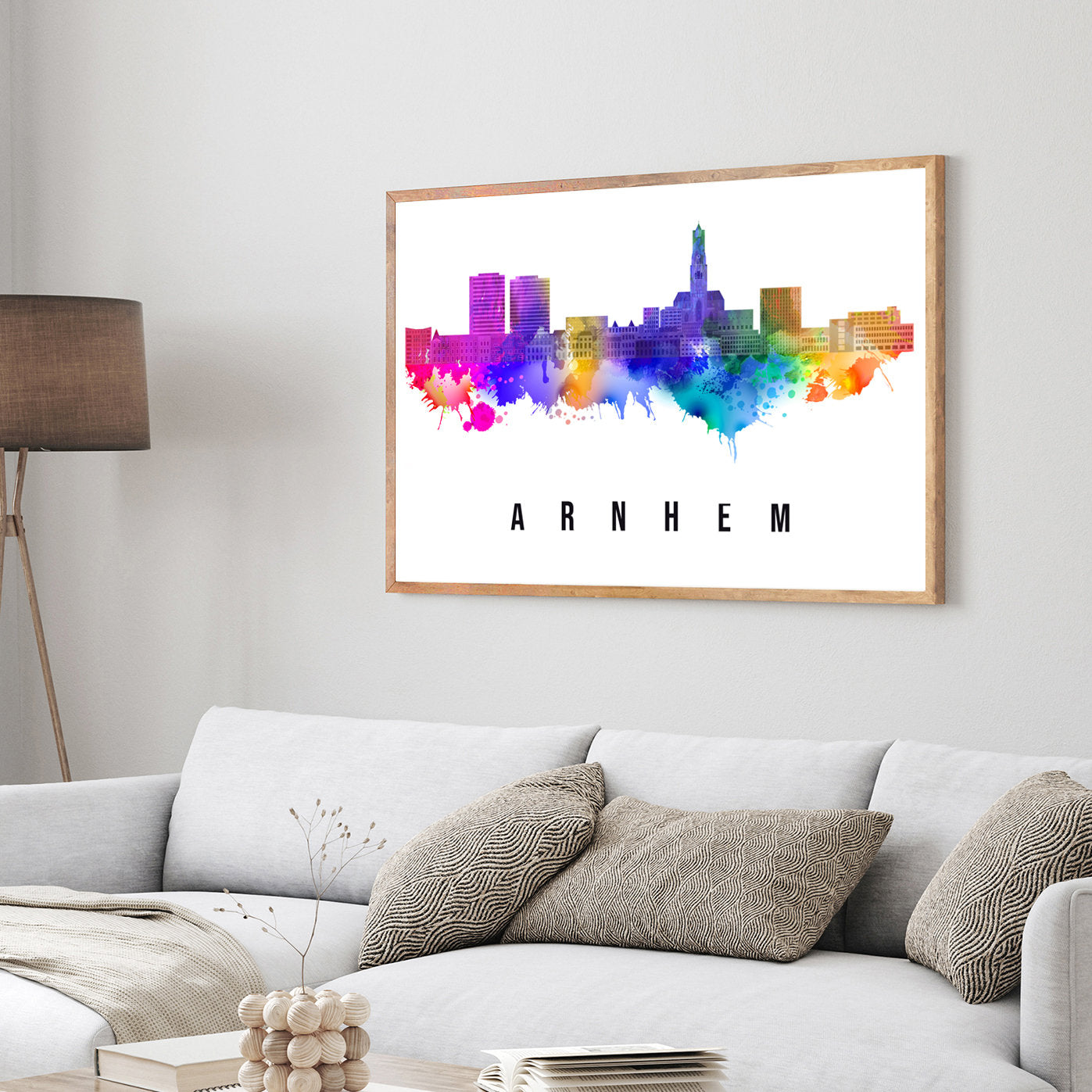 Arnhem Netherland Poster, Skyline poster cityscape poster, Netherland Landmark City Illustration poster, Home wall art, Office wall art