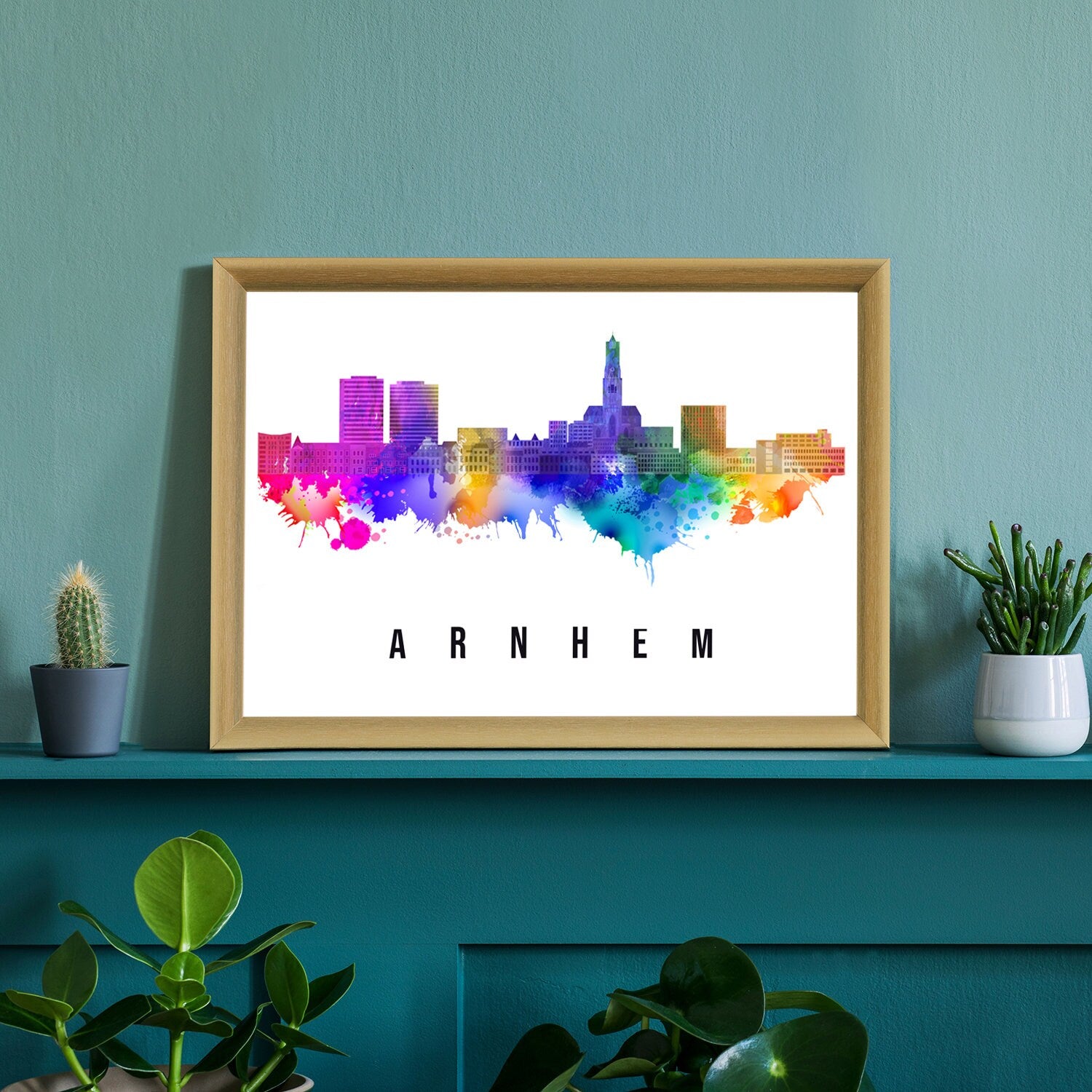 Arnhem Netherland Poster, Skyline poster cityscape poster, Netherland Landmark City Illustration poster, Home wall art, Office wall art