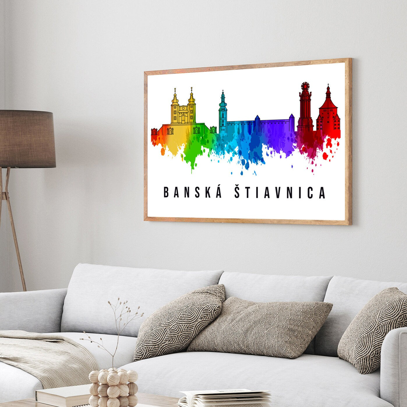 Banska Stiavnica Slovakia Poster, Skyline cityscape poster, Slovakia Landmark City Illustration poster, Home wall art, Office wall art