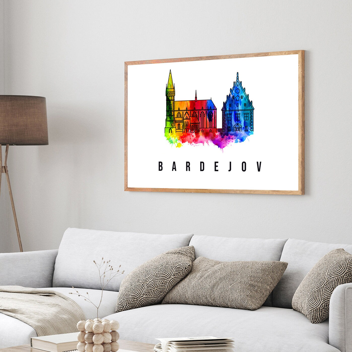 Bardejov Slovakia Poster, Skyline cityscape poster, Slovakia Landmark City Illustration poster, Home wall art, Office wall art