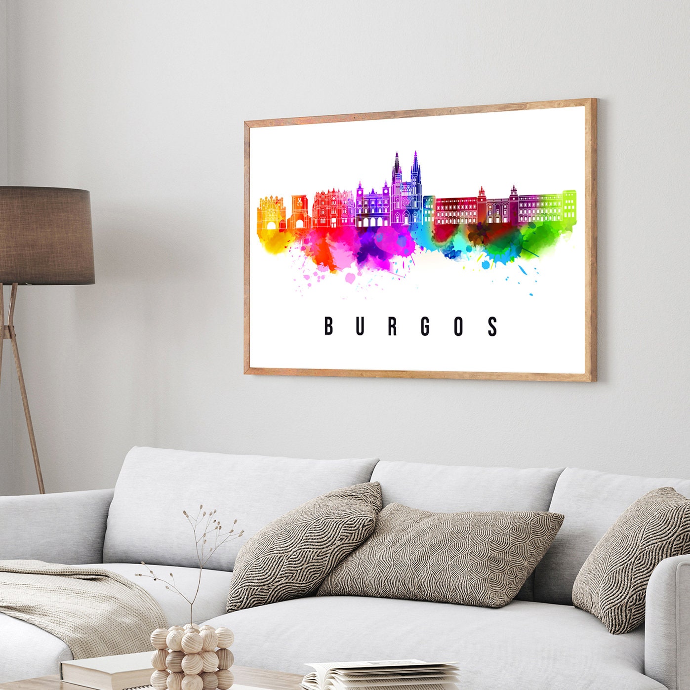 Burgos Spain Poster, Skyline cityscape poster, Spain Burgos Landmark City Illustration poster, Home wall art, Office wall art