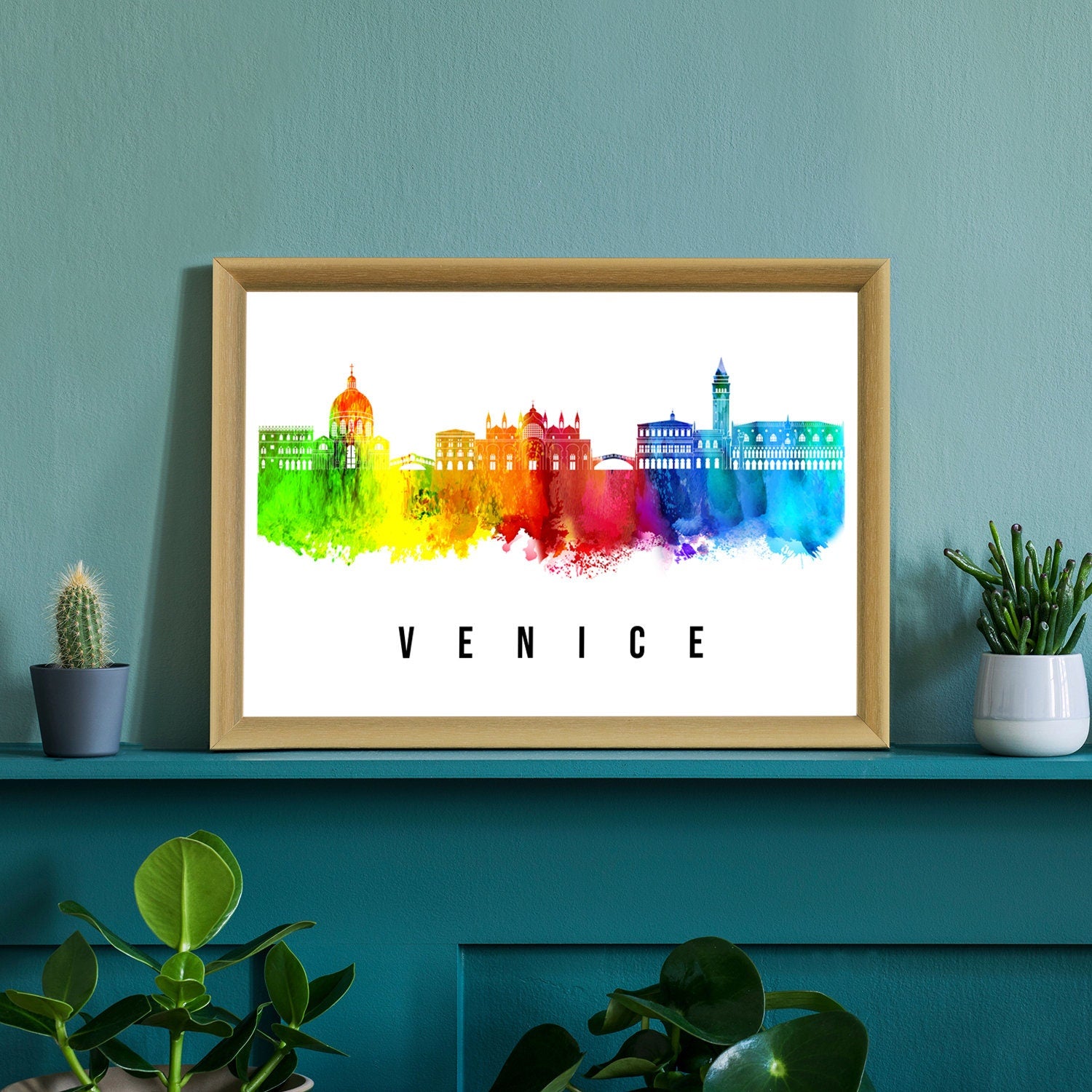 Venice Italy Poster, Skyline poster cityscape poster, Italy Landmark City Illustration poster, Home wall art, Office wall art, Italy