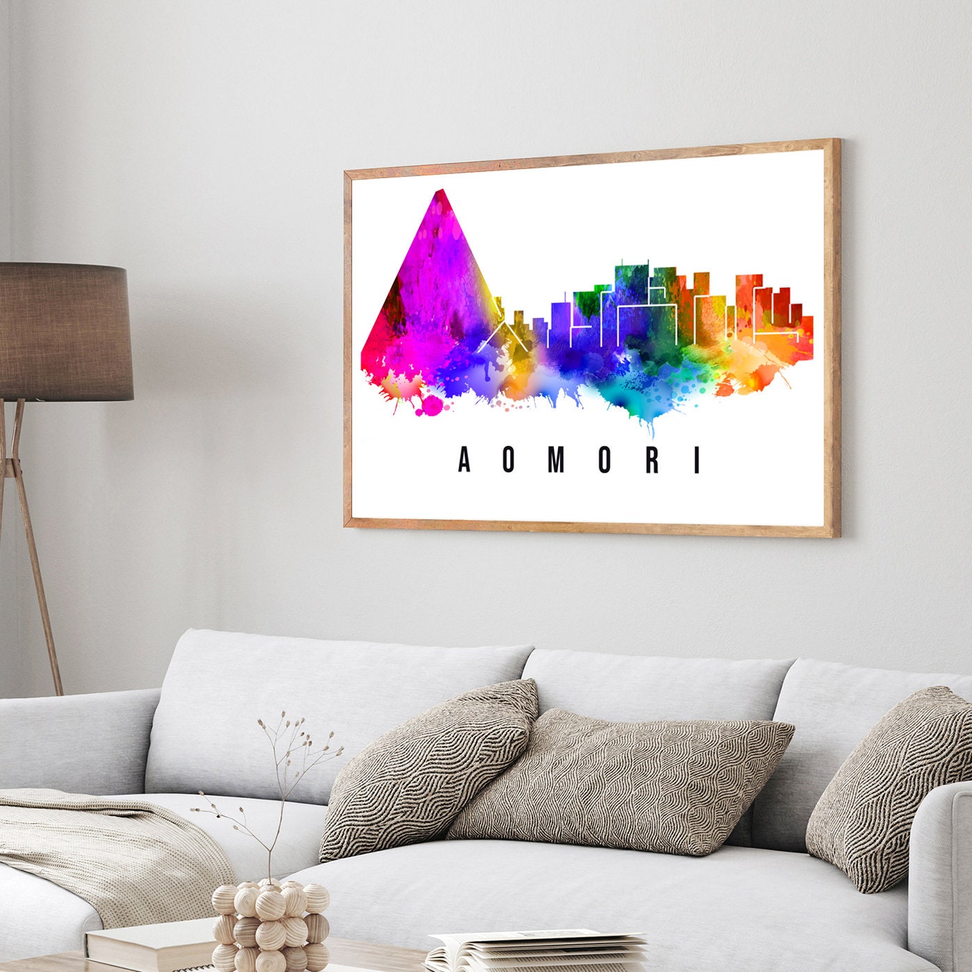 Aomori Japan Poster, Skyline poster cityscape poster, Japan Landmark City Illustration poster, Home wall art, Office wall art, Japan Aomori