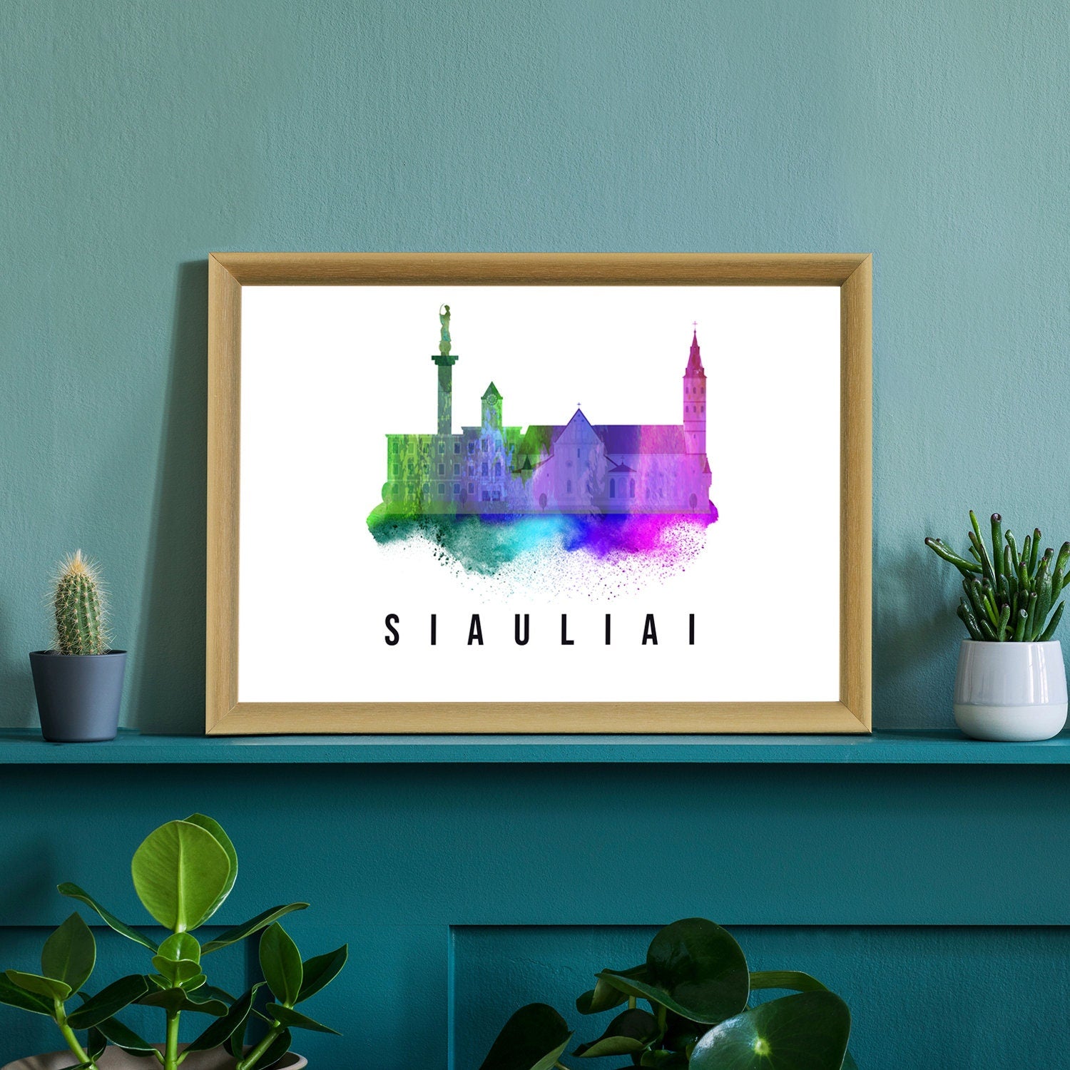 Siauliai Lithuania Poster, Skyline poster cityscape poster, Lithuania Landmark City Illustration poster, Home wall art, Office wall art
