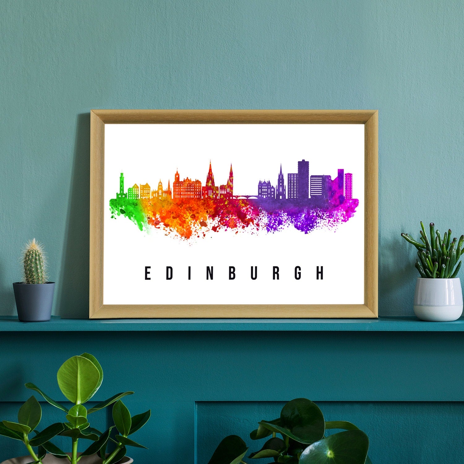 Scotland Edinburg Poster, Skyline poster cityscape poster, Scotland Landmark City Illustration poster, Home wall art, Office wall art