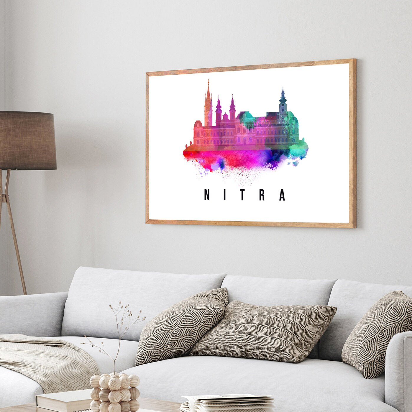 Nitra Slovakia Poster, Skyline cityscape poster, Slovakia Landmark City Illustration poster, Home wall art, Office wall art