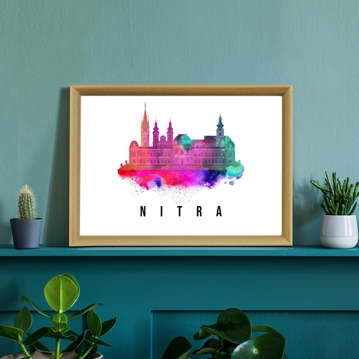 Nitra Slovakia Poster, Skyline cityscape poster, Slovakia Landmark City Illustration poster, Home wall art, Office wall art