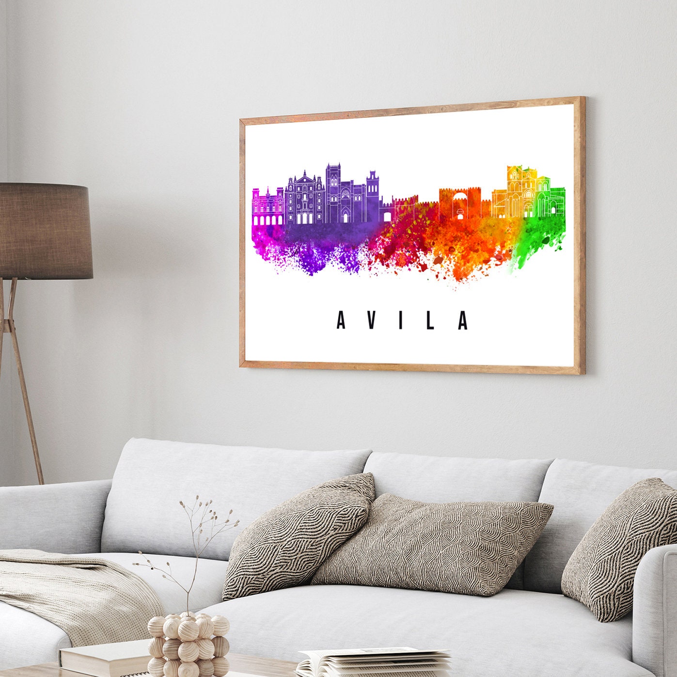 Avila Spain Poster, Skyline cityscape poster, Spain Avila Landmark City Illustration poster, Home wall art, Office wall art