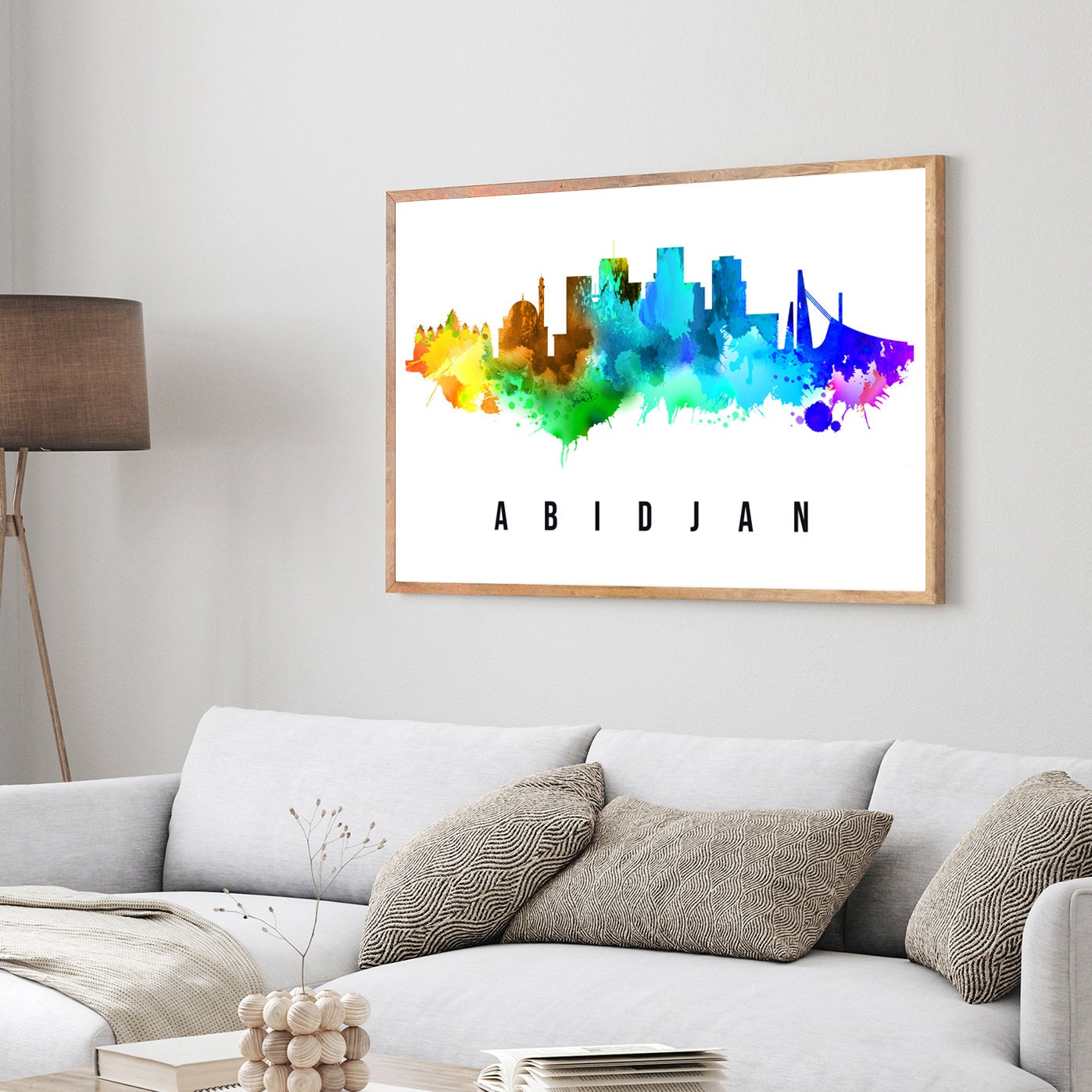 Abidjan Uzbekistan, Skyline cityscape poster, Uzbekistan Landmark City Illustration poster, Home wall art, Office wall art