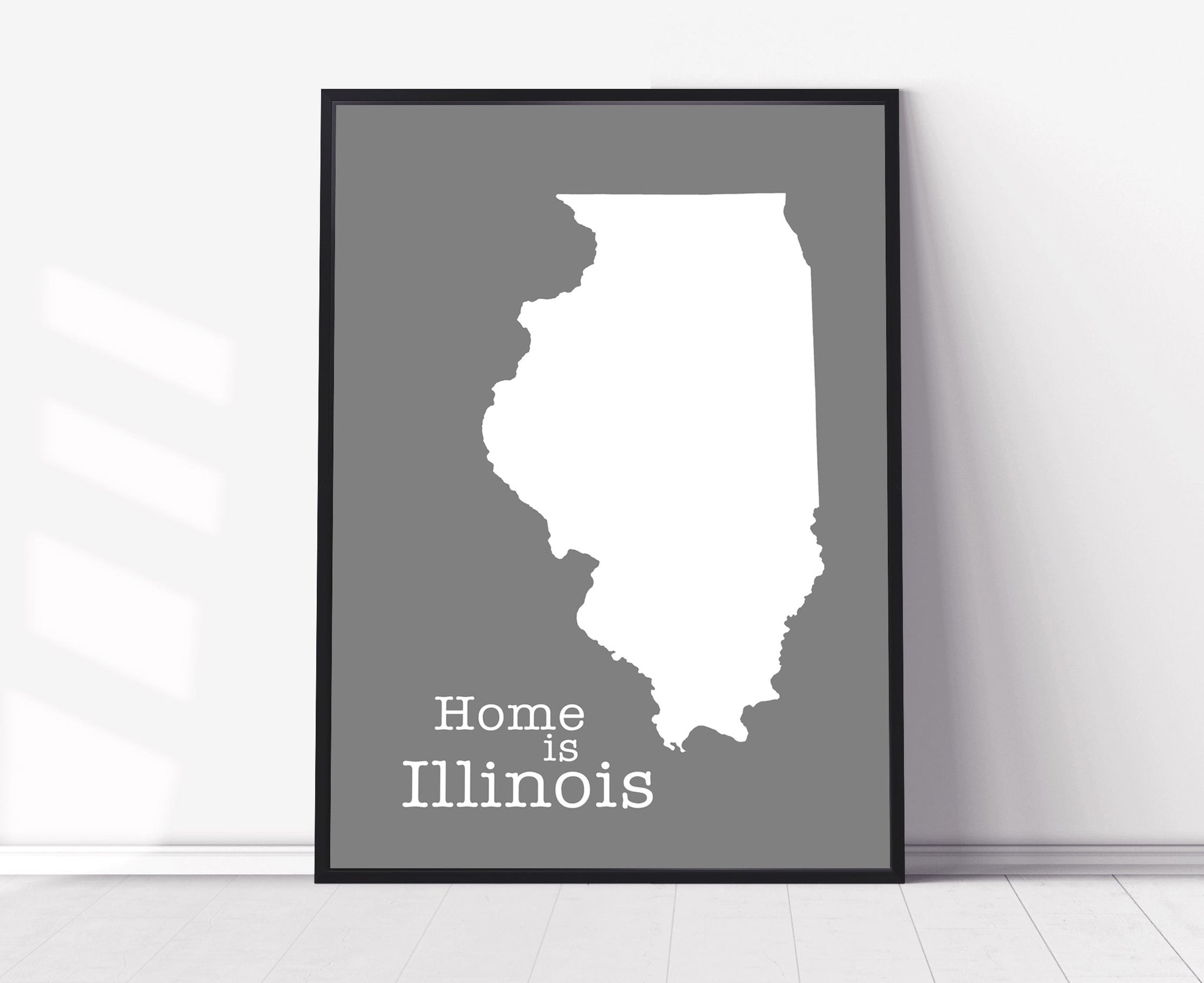 Illinois Map Wall Art, Illinois Map Poster Print, City map wall decor, Illinois State Poster, Home decor, Office decor, Family room decor