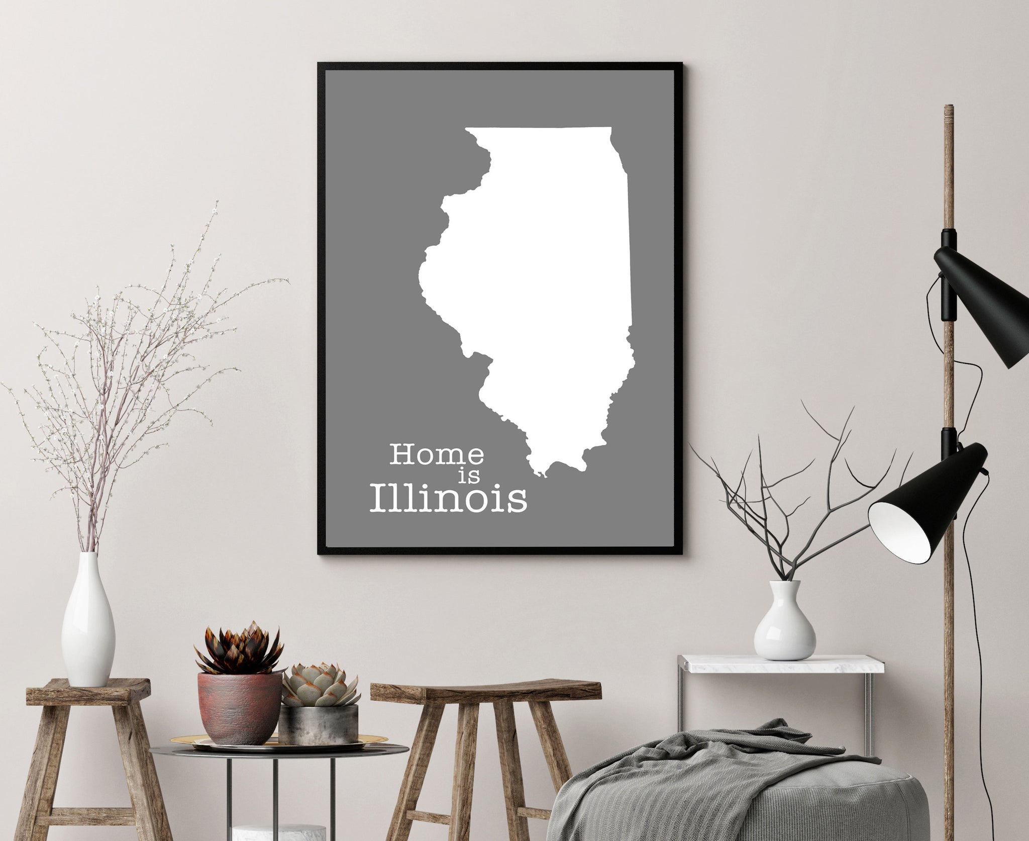 Illinois Map Wall Art