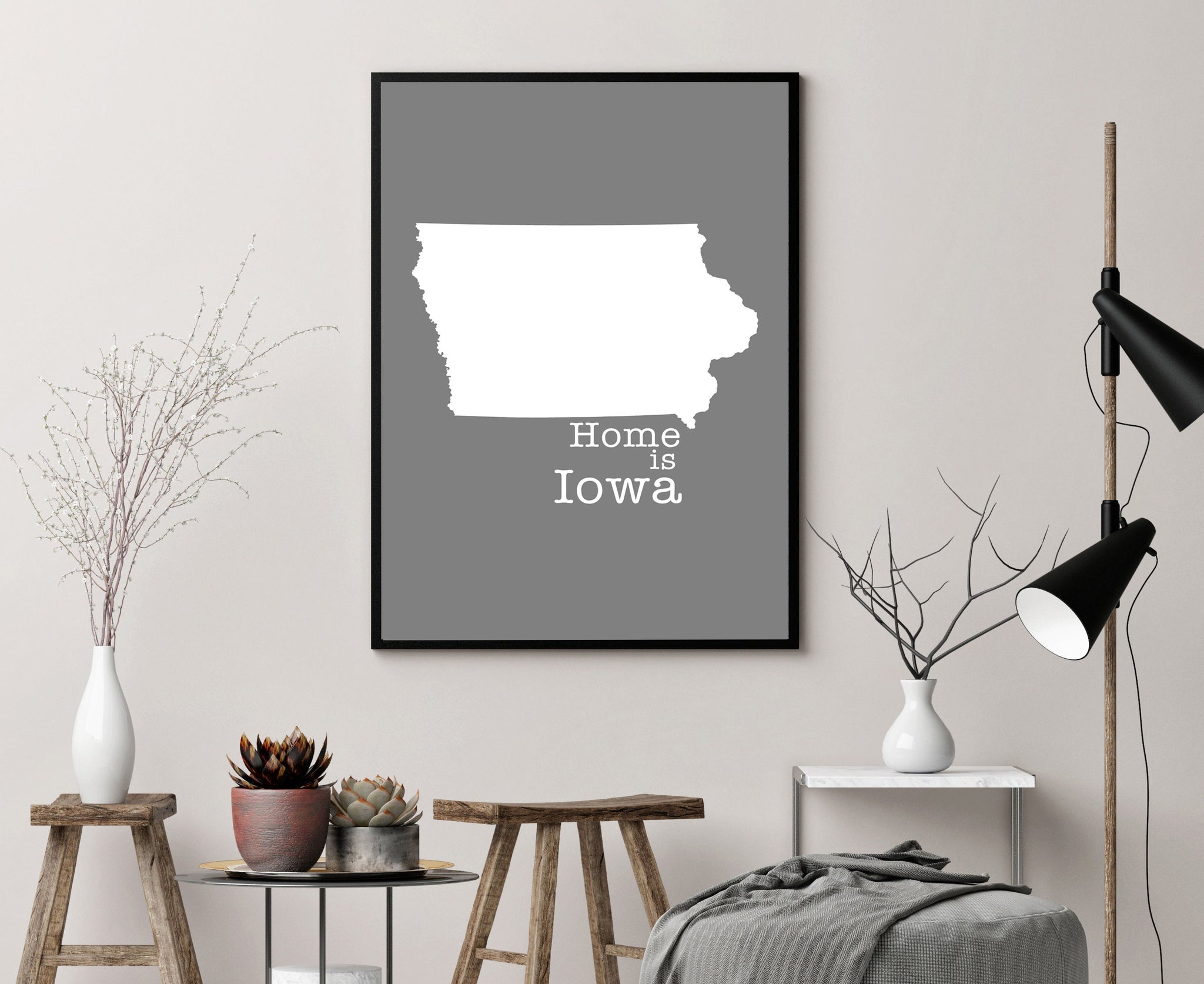 Iowa Map Wall Art, Iowa Map Poster Print, City map wall decor, Iowa State Posters, Office wall decor, School wall decor, Home wall decor