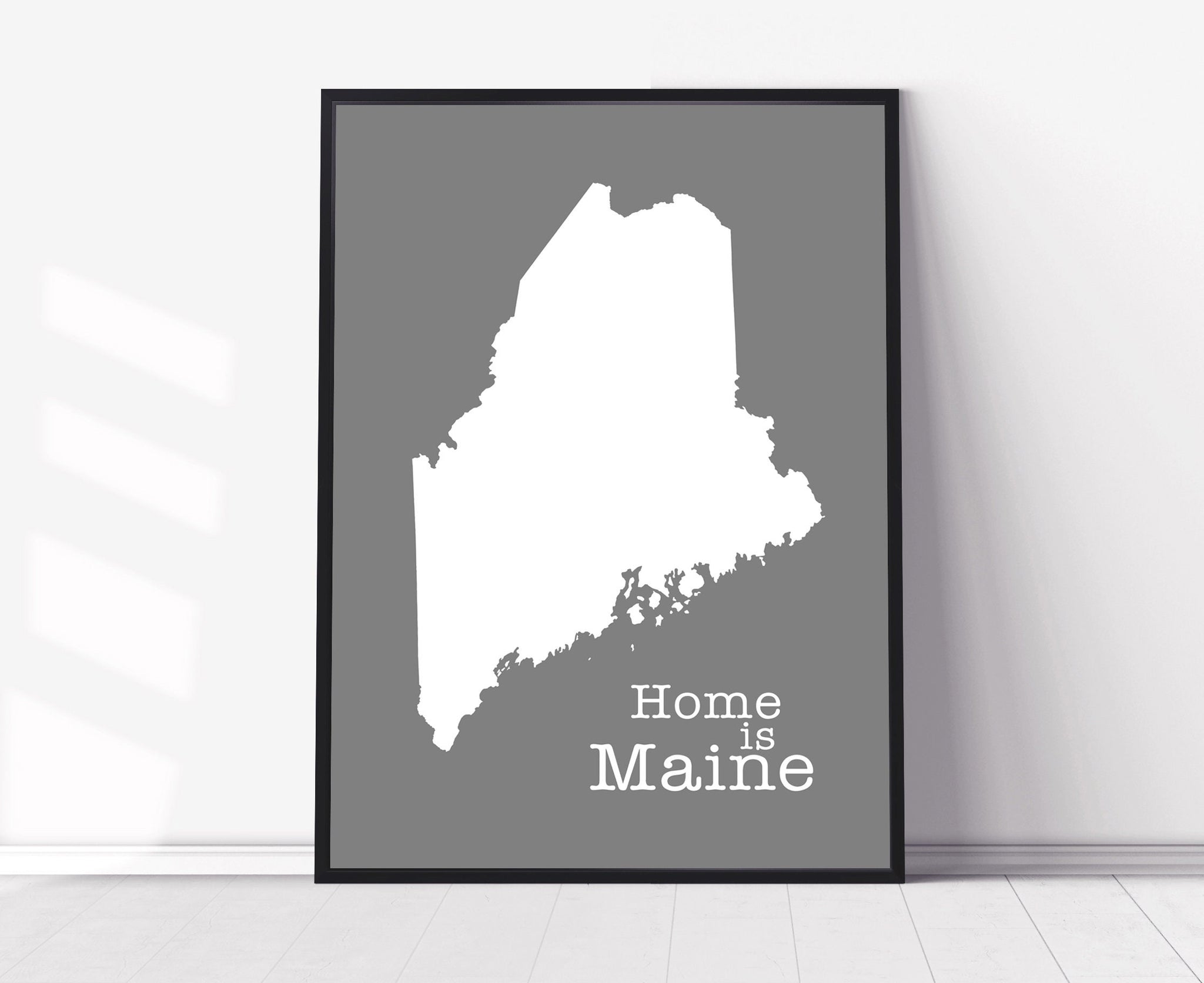 Maine Map Wall Art, Maine Modern Map Poster Print, City map wall decor, Maine State Poster, Office wall decor, Kids Family room wall art