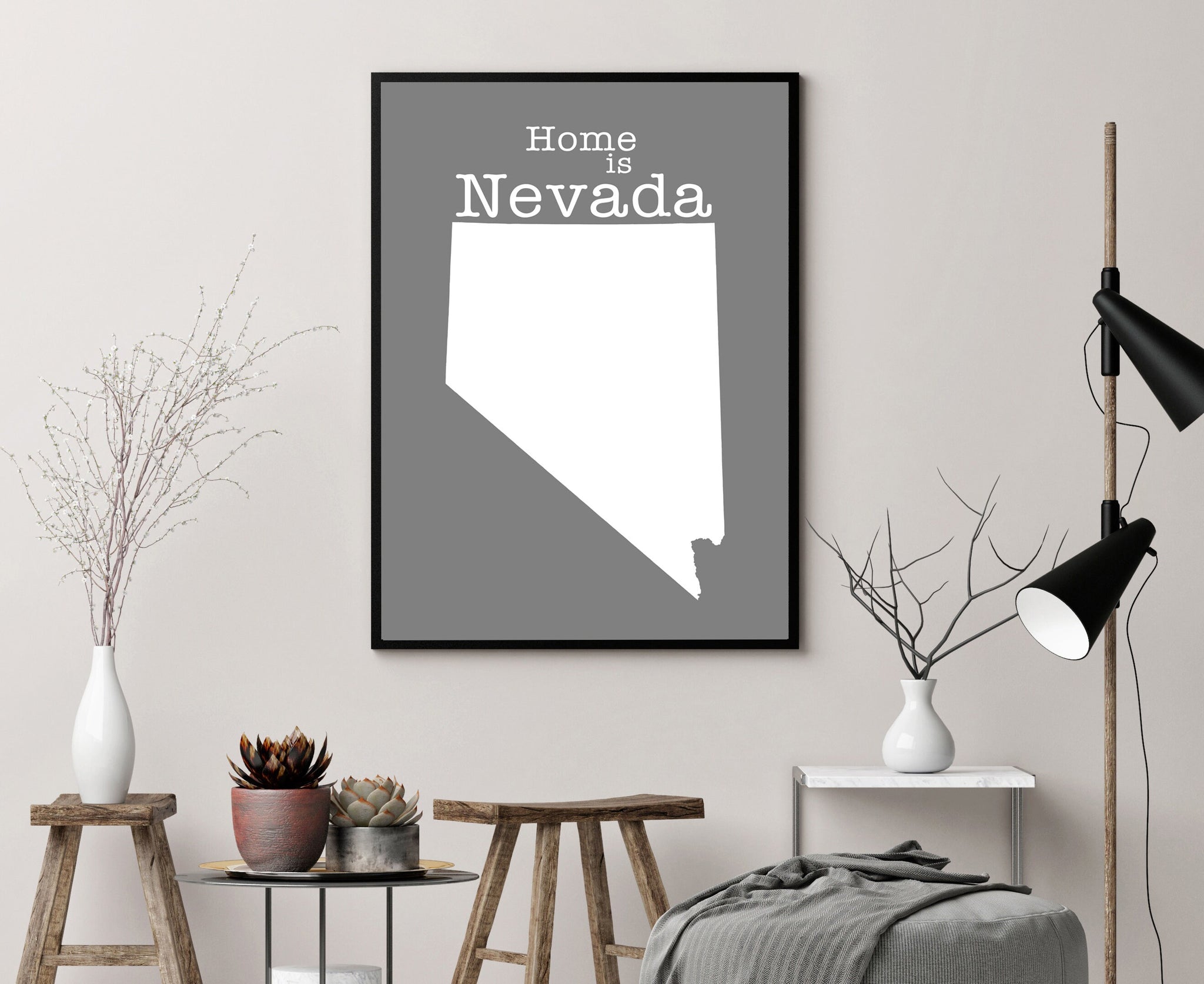 Nevada Map Wall Art, Nevada Modern Map Poster Print, City map wall decor, Nevada City Poster, State Poster, Office room wall art, Posters