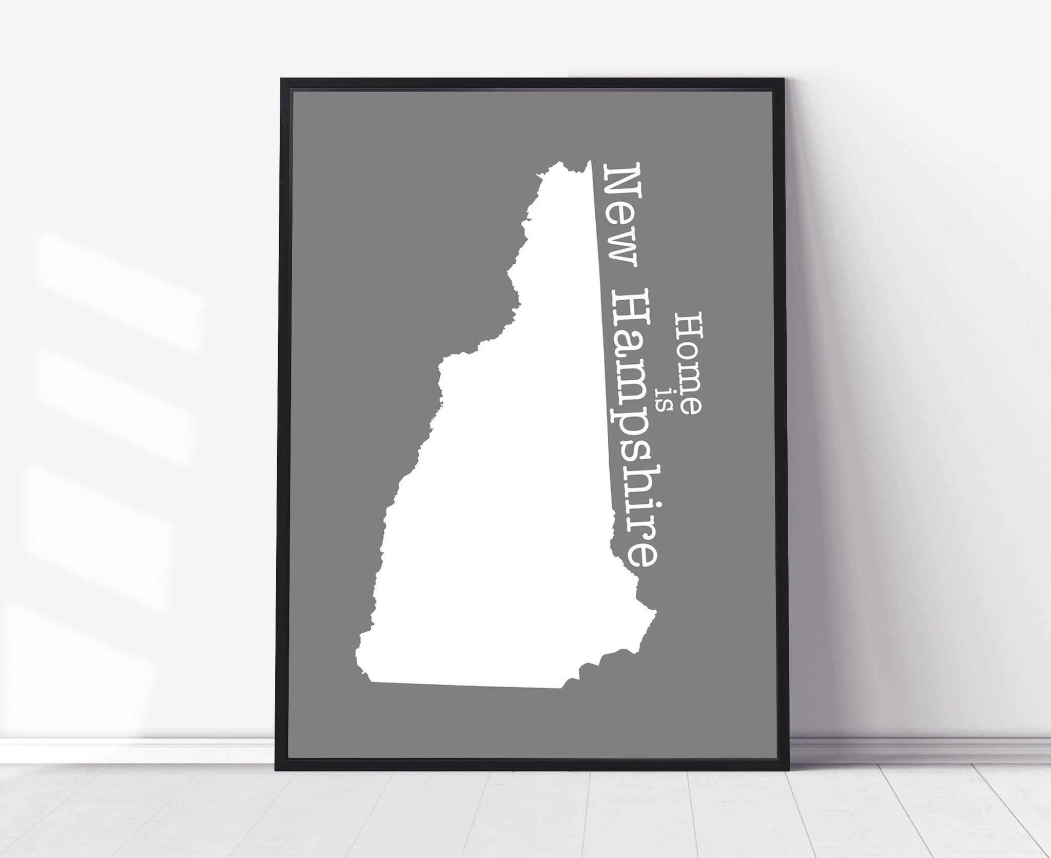 New Hampshire Map Wall Art,  Modern Map Poster Print, City map wall decor, New Hampshire State Poster, Home wall art, Office wall art, Gift