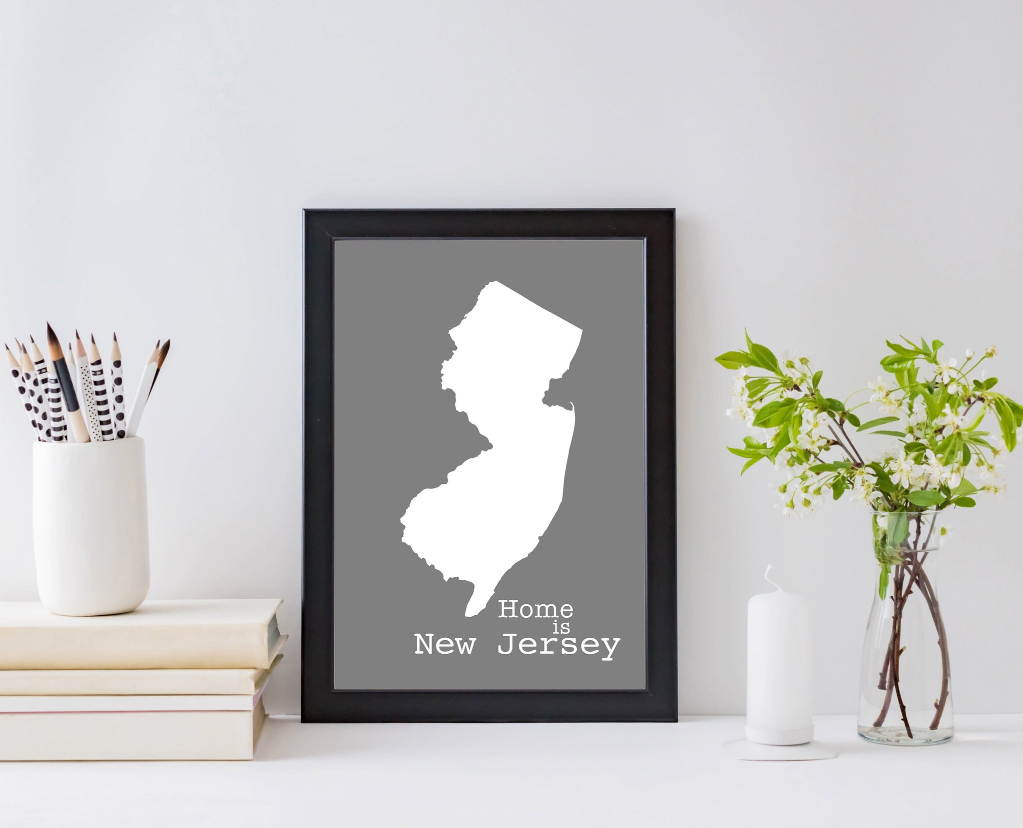 New Jersey Map Wall Art, New Jersey Modern Map Poster Print, City map wall decor, New Jersey State Poster, Family room wall decor,Office art