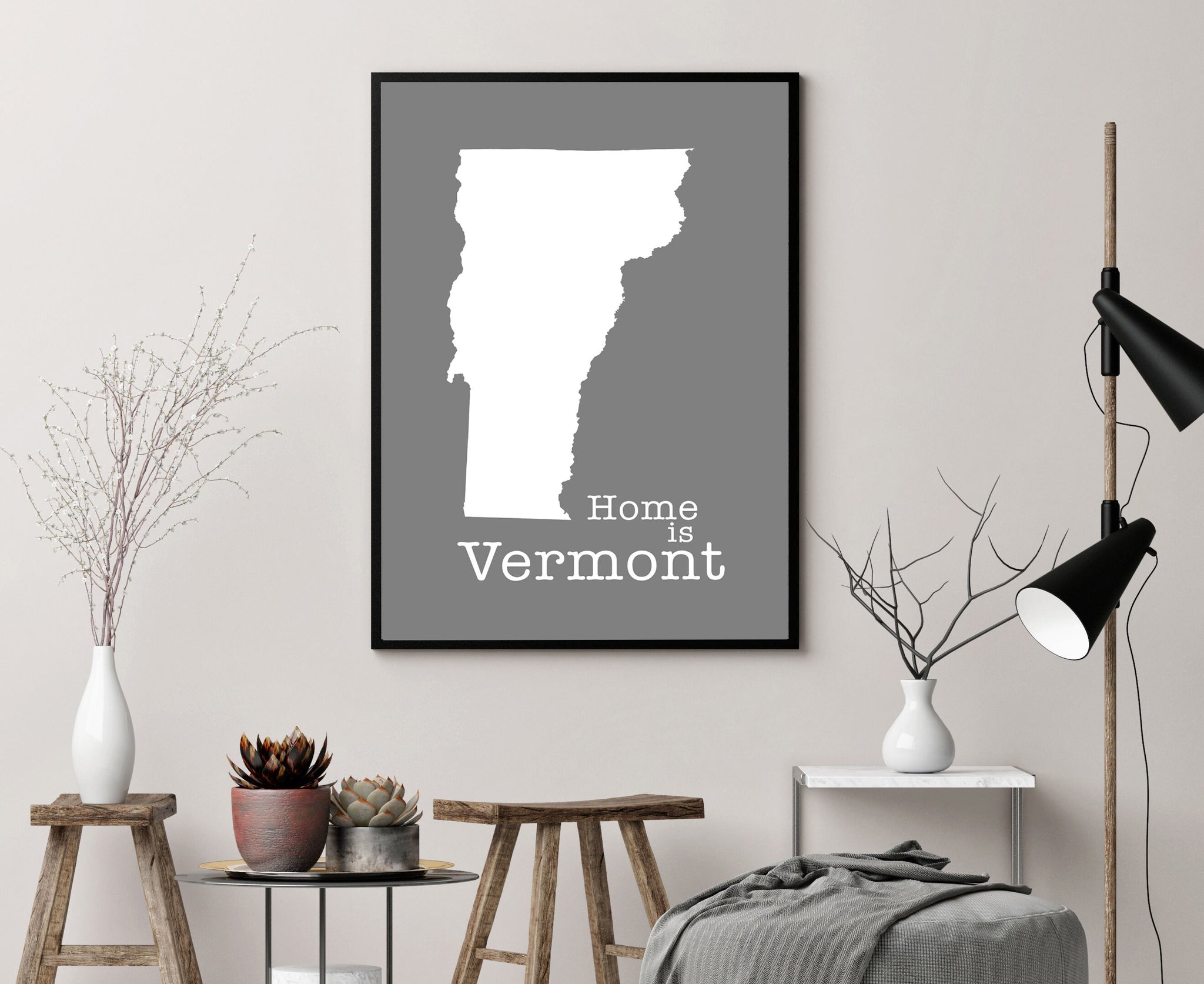 Vermont Map Wall Art, Vermont Modern Map Poster Print, City map wall decor, Vermont State Poster, Home wall decor, Office wall art, Posters