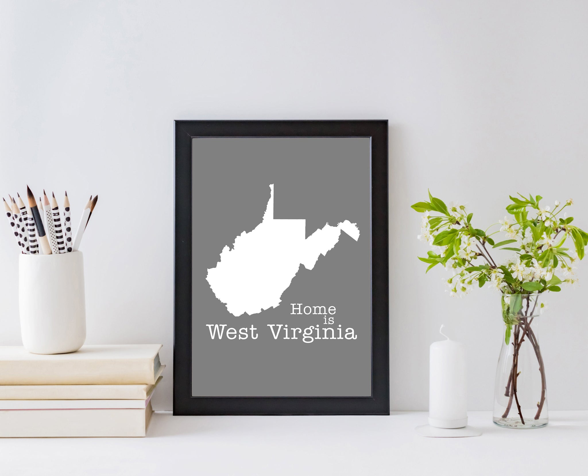 West Virginia Map Wall Art, West Virginia Modern Map Poster Print, City map wall decor, West Virginia State Poster, Family room art, Posters