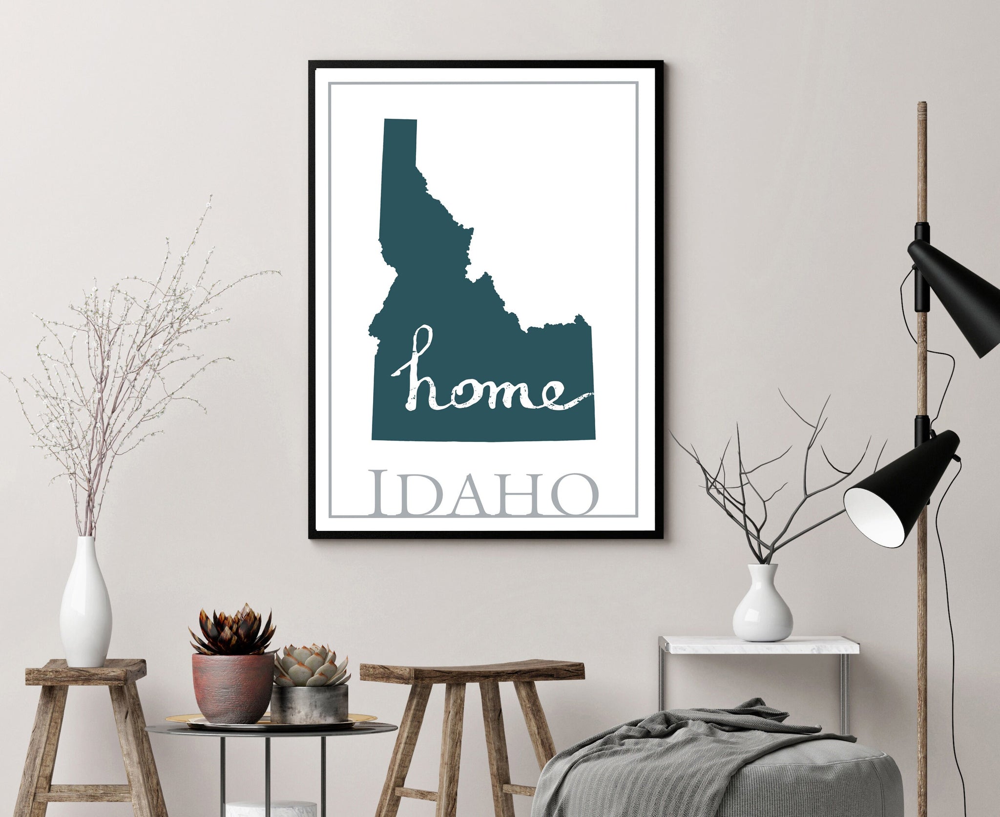 Idaho Map Wall Art, Idaho Modern Map Poster Print, Home Wall Decor, City Map, Idaho City Poster Print, State Posters, Home Office wall decor