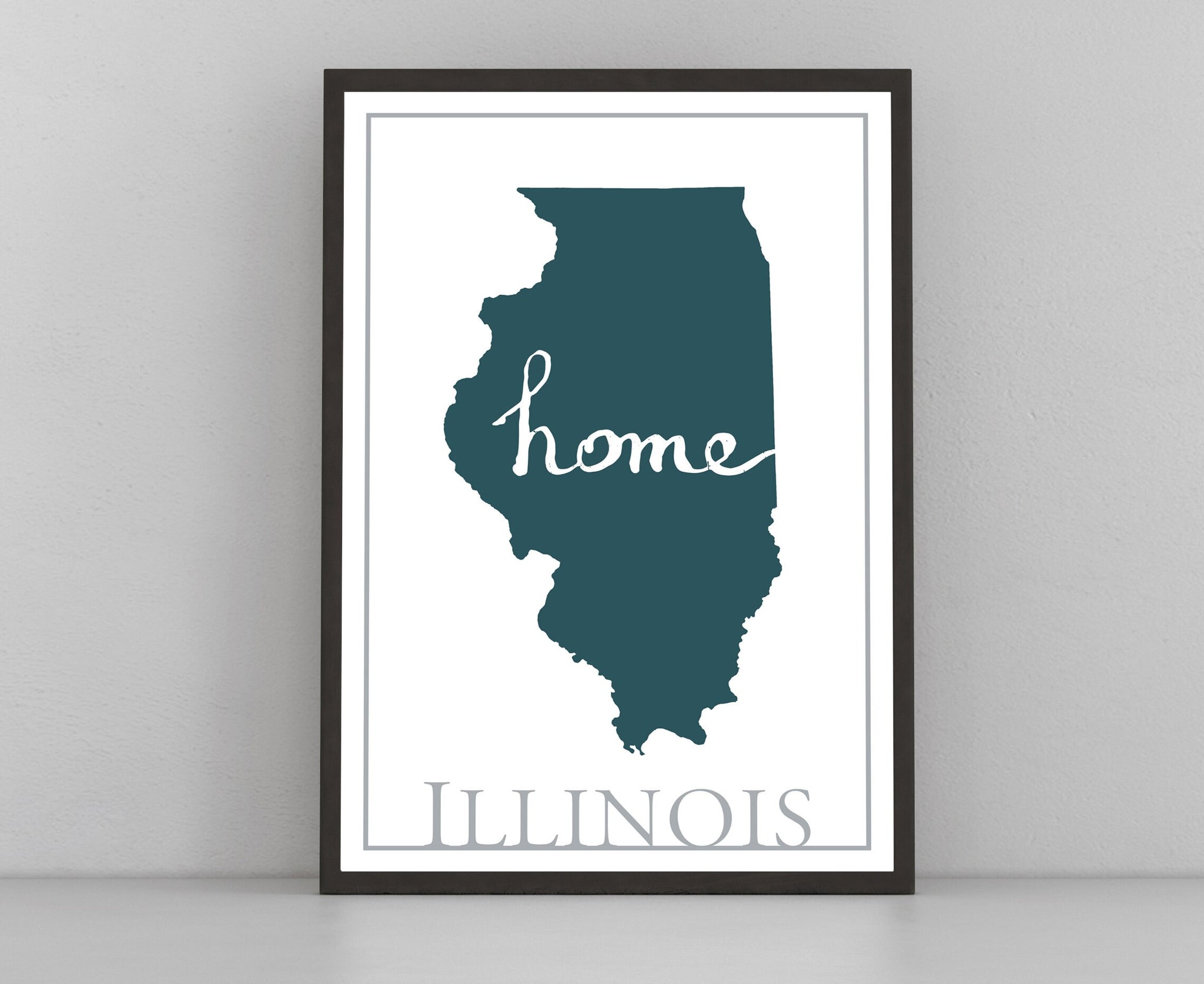 Illinois Map Wall Art, Illinois Modern Map Poster Print, Wall  Decor, City Map, Illinois City Poster Print,State Poster,Home Office wall art