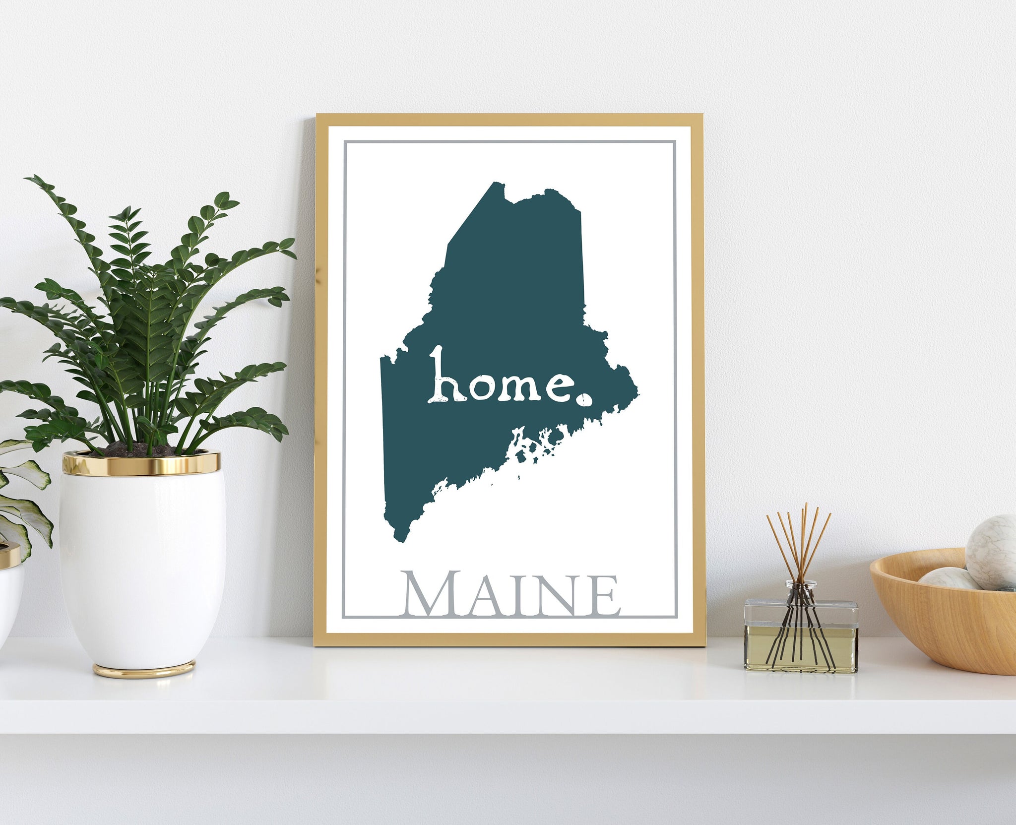 Maine poster, office wall art, Maine poster print, state posters, Maine state poster art, Home wall decoration, Minimalist art, Map prints
