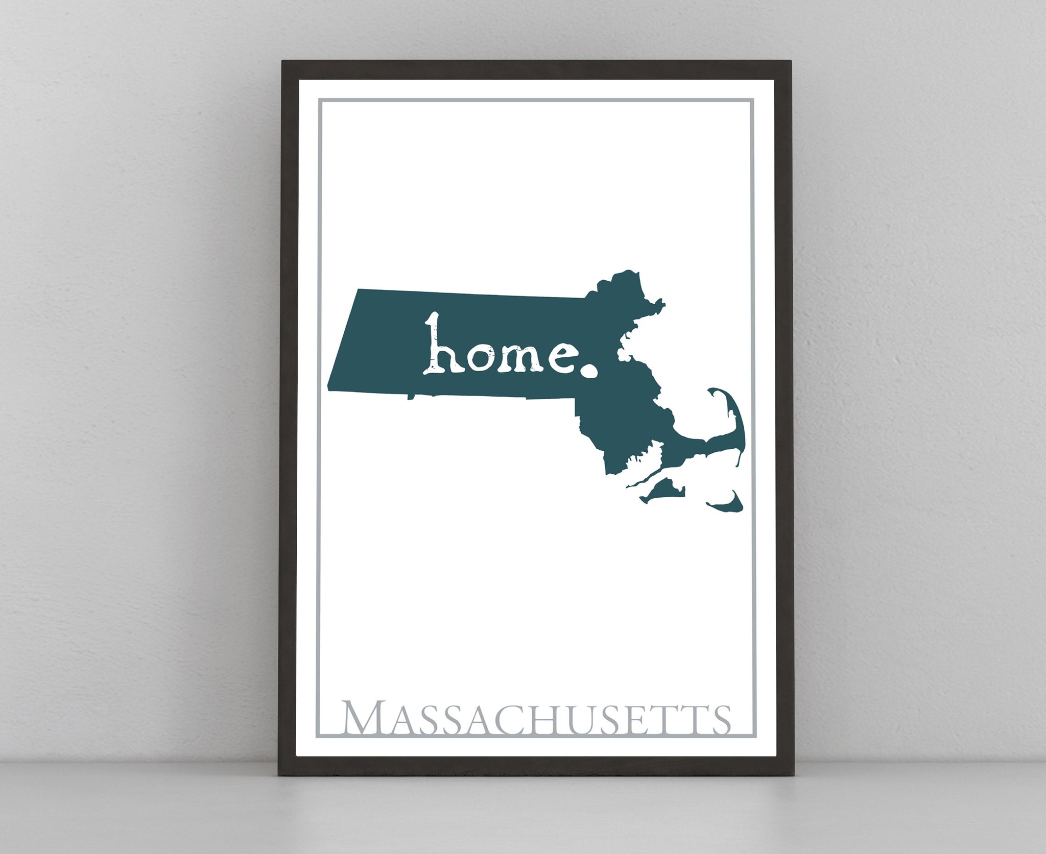 Massachusetts Modern Map Print