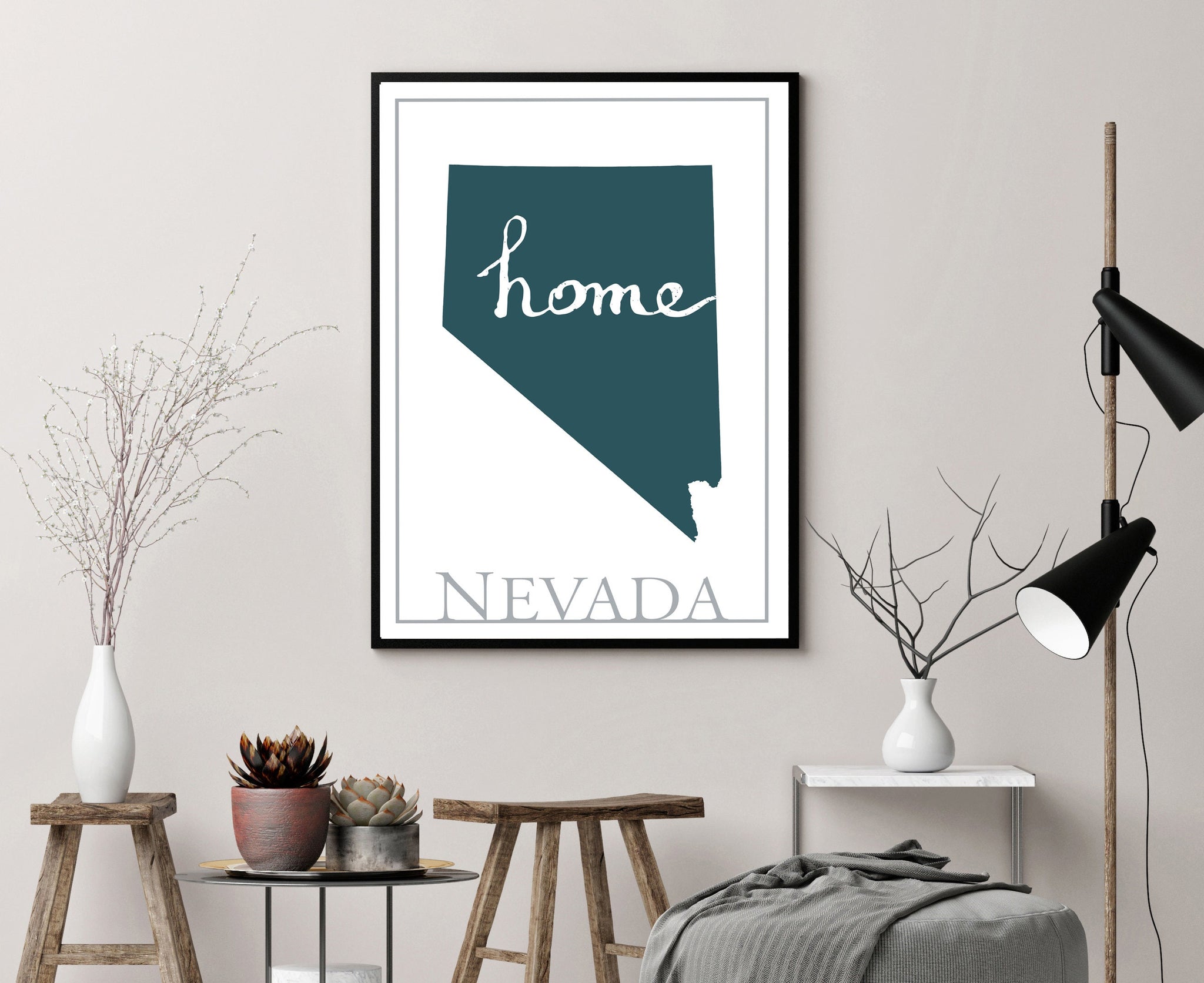 Nevada Modern Map Print