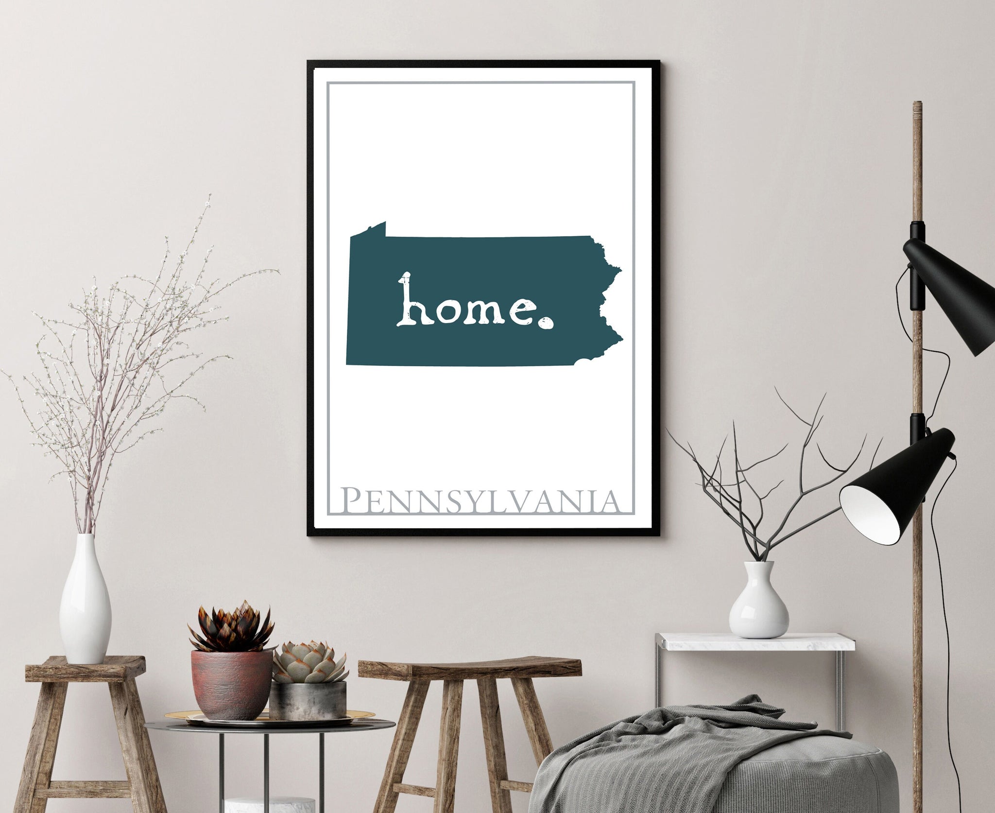 Pennsylvania Modern Map Print