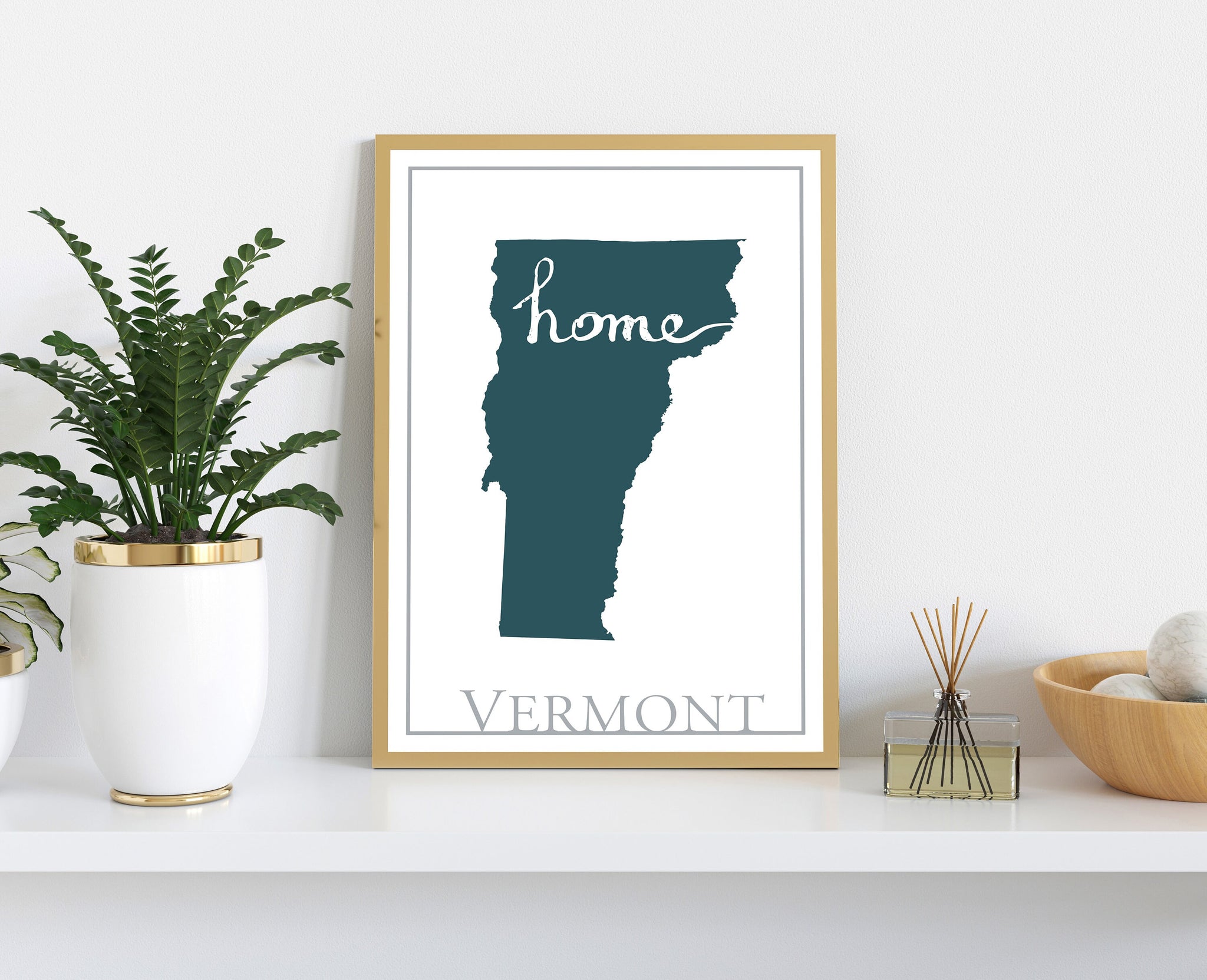 Vermont Modern Map Print