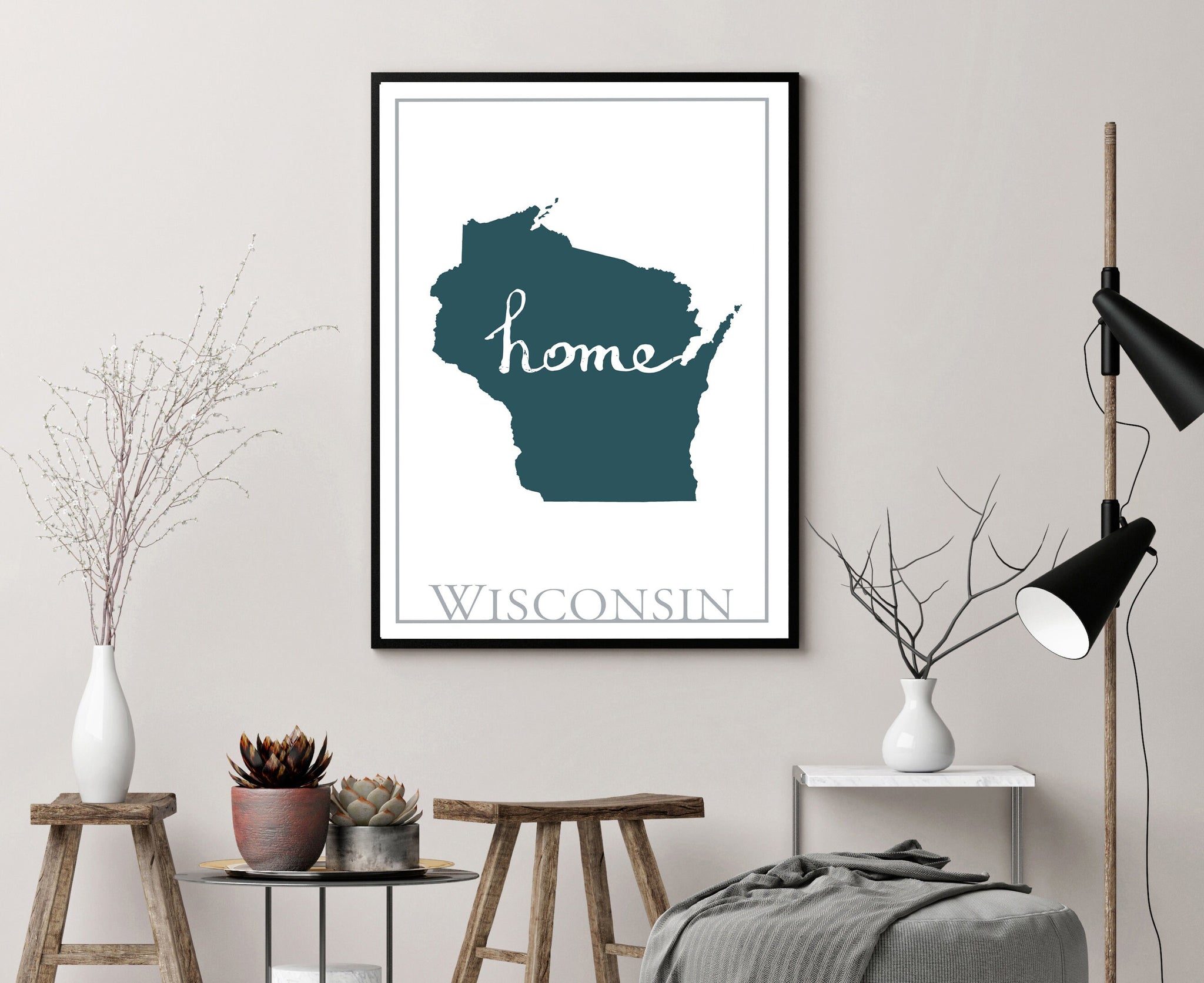 Wisconsin map wall art, Wisconsin modern map poster print, City map wall decor, Wisconsin City poster print, State Posters, Home wall decor