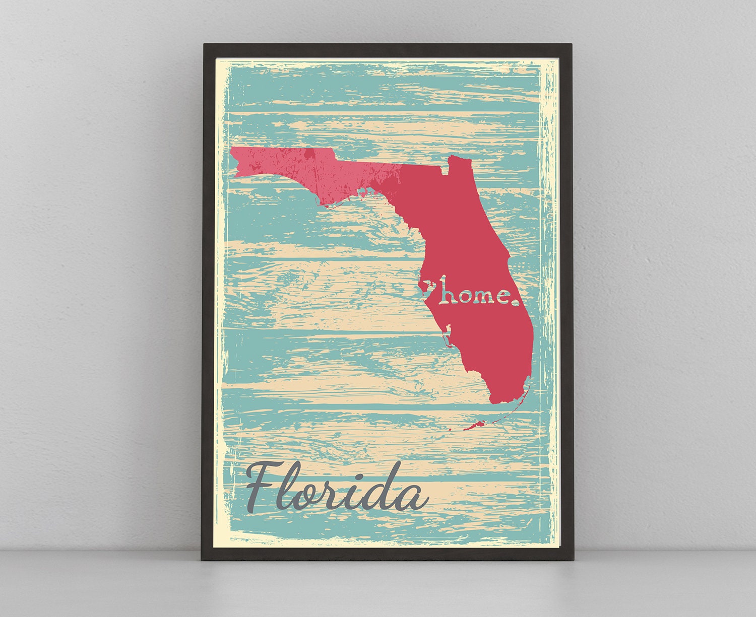 Retro Style Travel Poster, Florida Vintage State Poster Printing, Home Wall Art, Office Wall  Decor, Poster Prints, Florida State Map Poster
