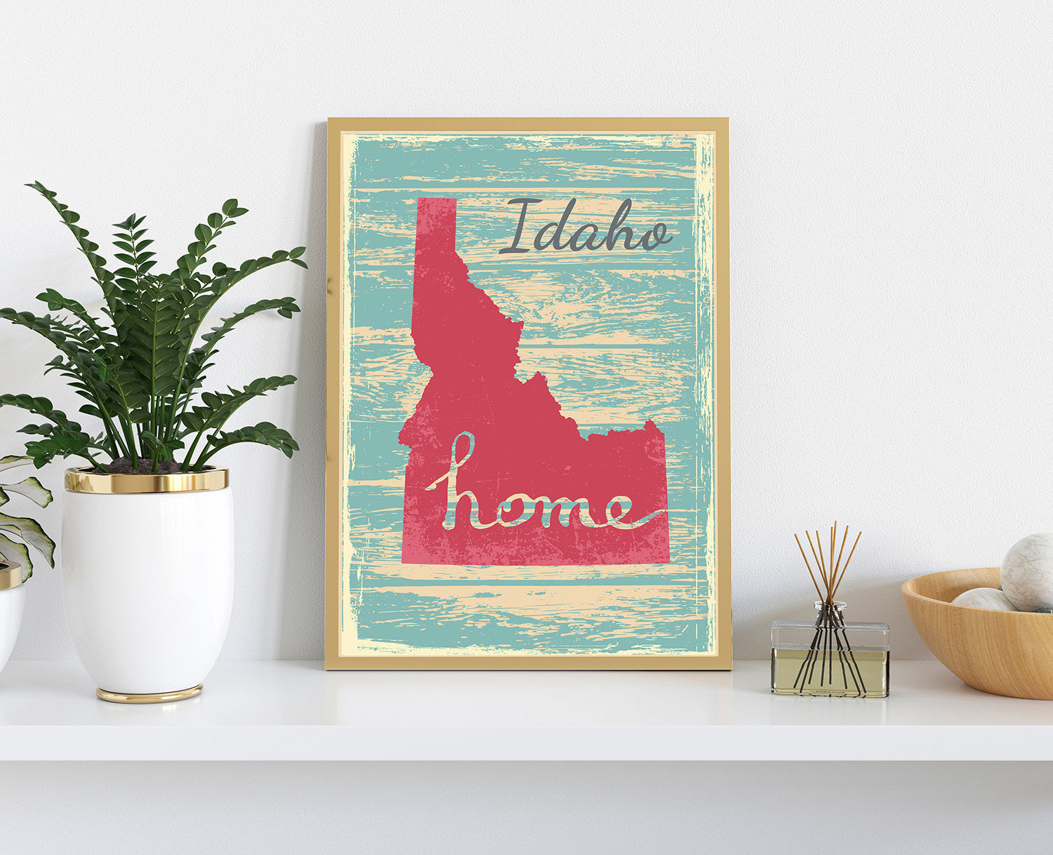Idaho Vintage State Map Poster Prints