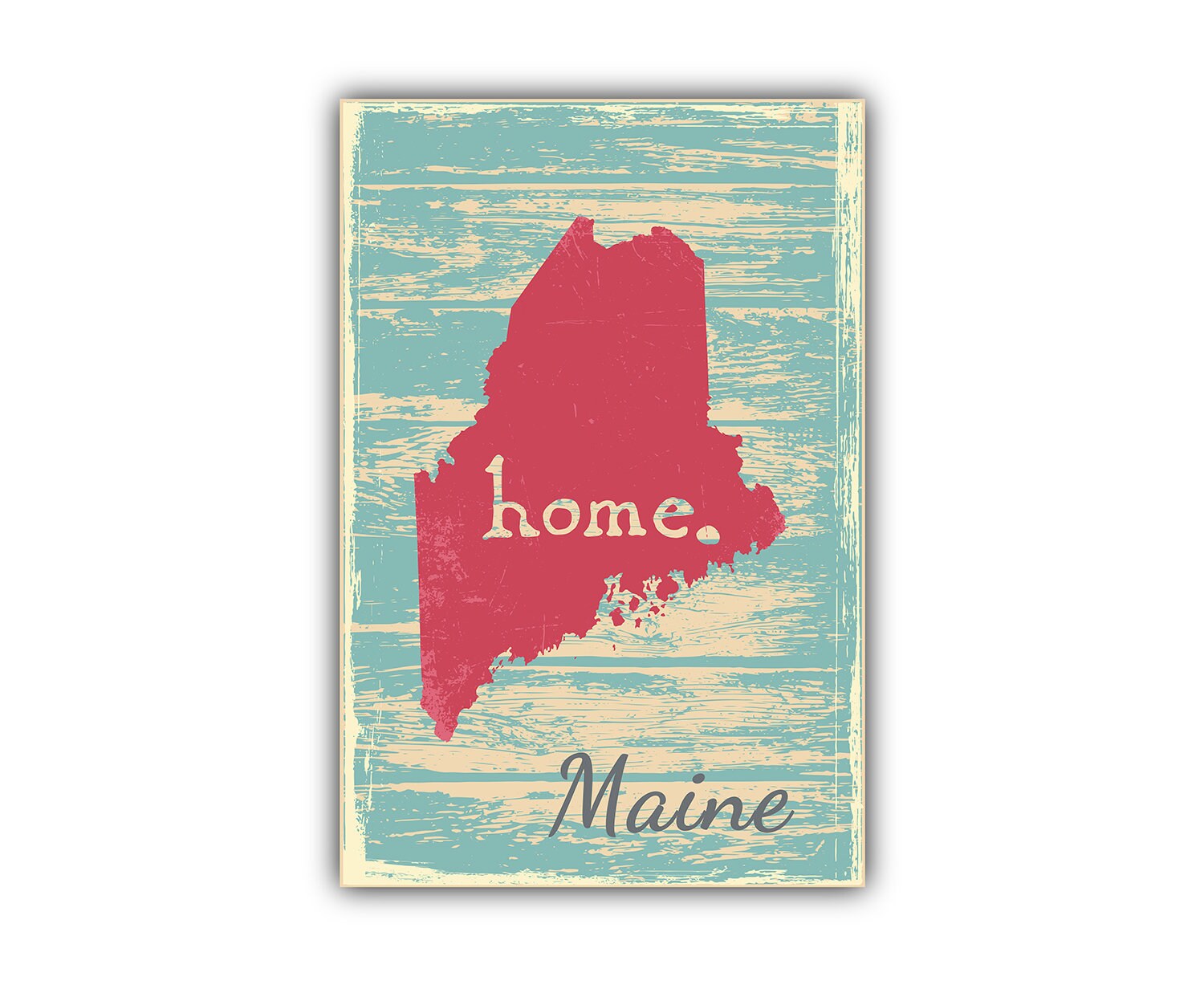Retro Style Travel Poster, Maine vintage art poster printing, Home wall decor, Office wall  art, Poster prints, Maine state map poster