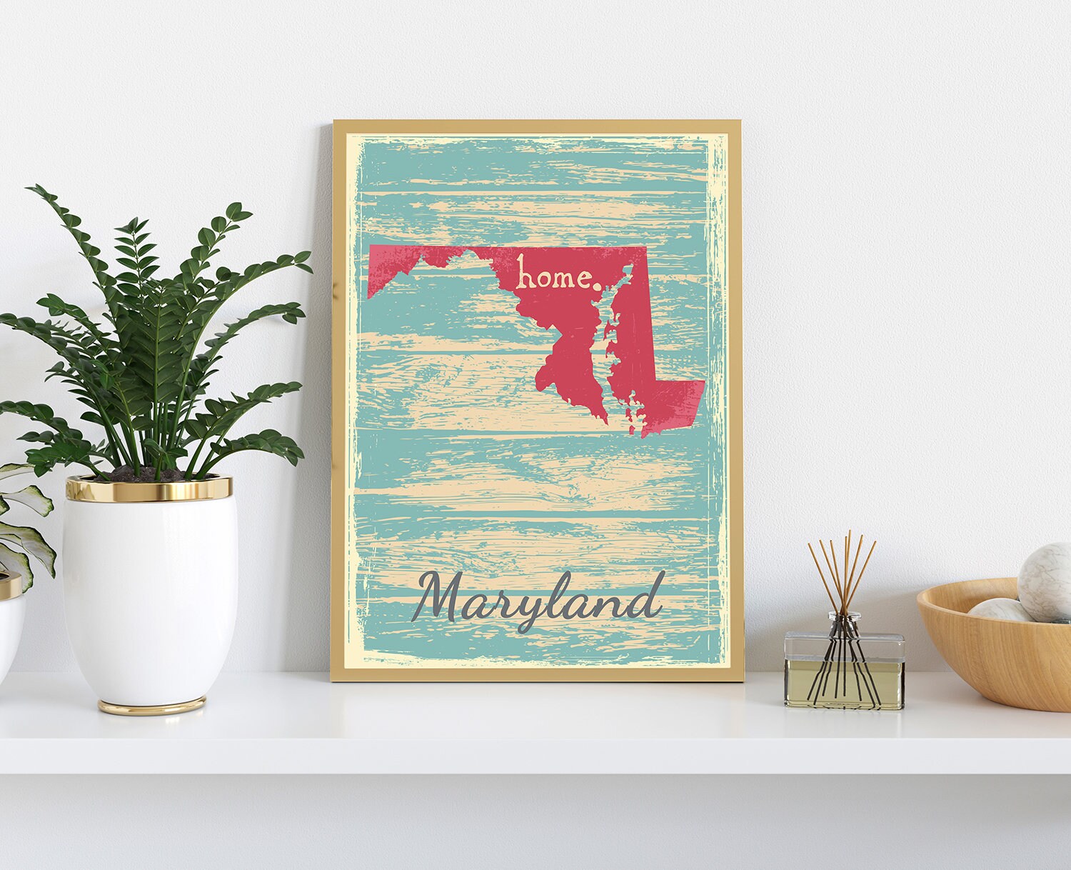 Retro Style Travel Poster, Maryland Vintage State Poster Printing, Home Wall Art, Office Wall  Decor, Poster Prints, Maryland State Poster