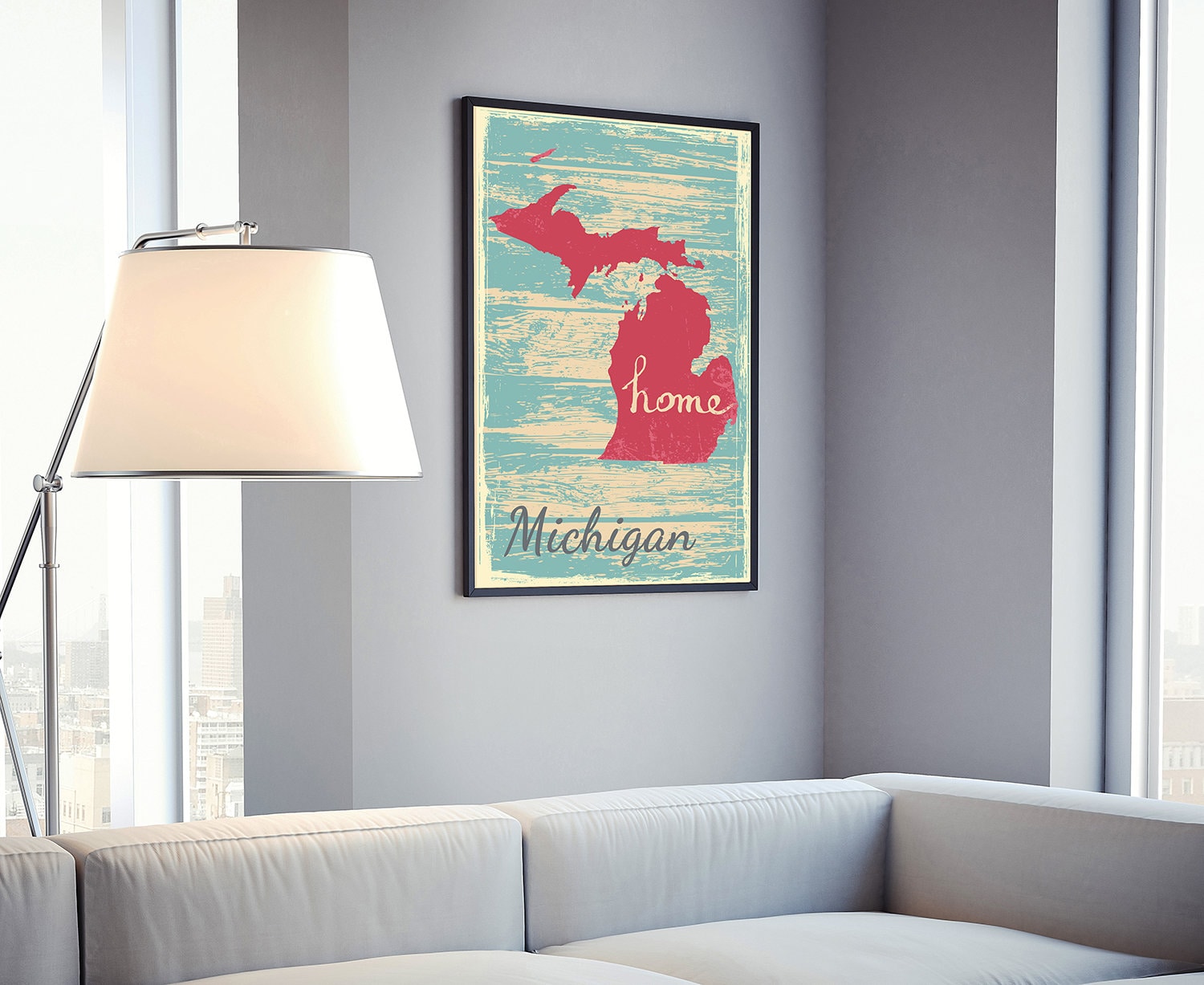 Retro Style Travel Poster, Michigan Vintage State Poster Printing, Home Wall Art, Office Wall  Decor, Poster Prints, Michigan State Poster