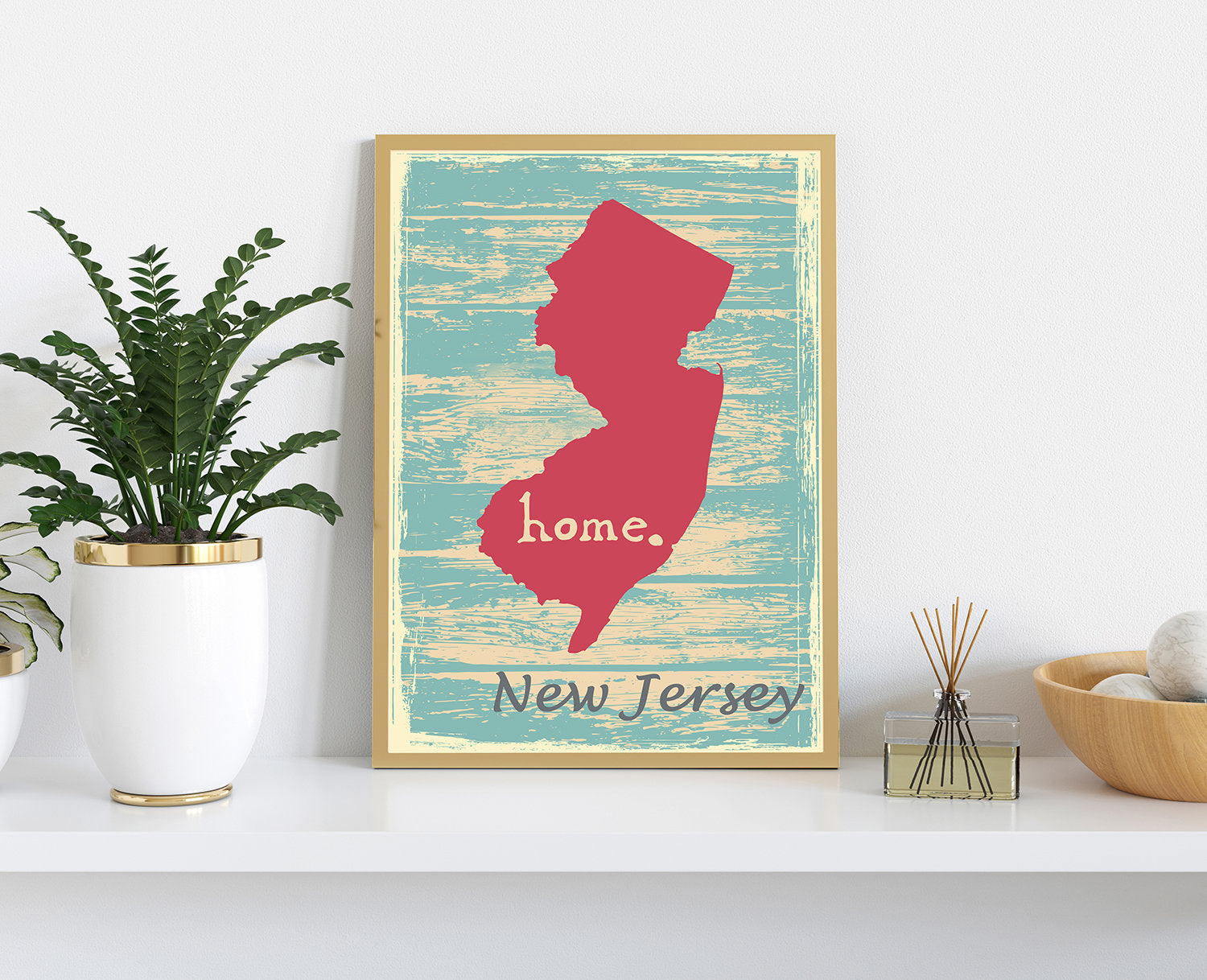New Jersey Vintage State Poster Prints