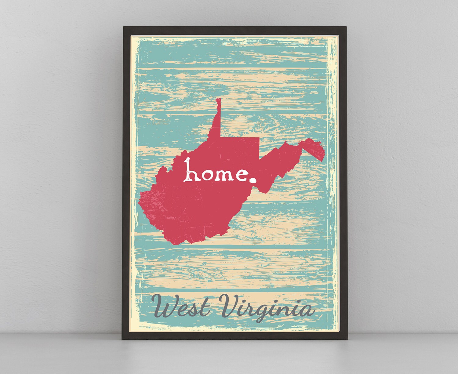 Retro Style Travel Poster, West Virginia Vintage State  Map Poster Printing, Home Wall Art, Office Wall  Decor, Poster Print, West Virginia