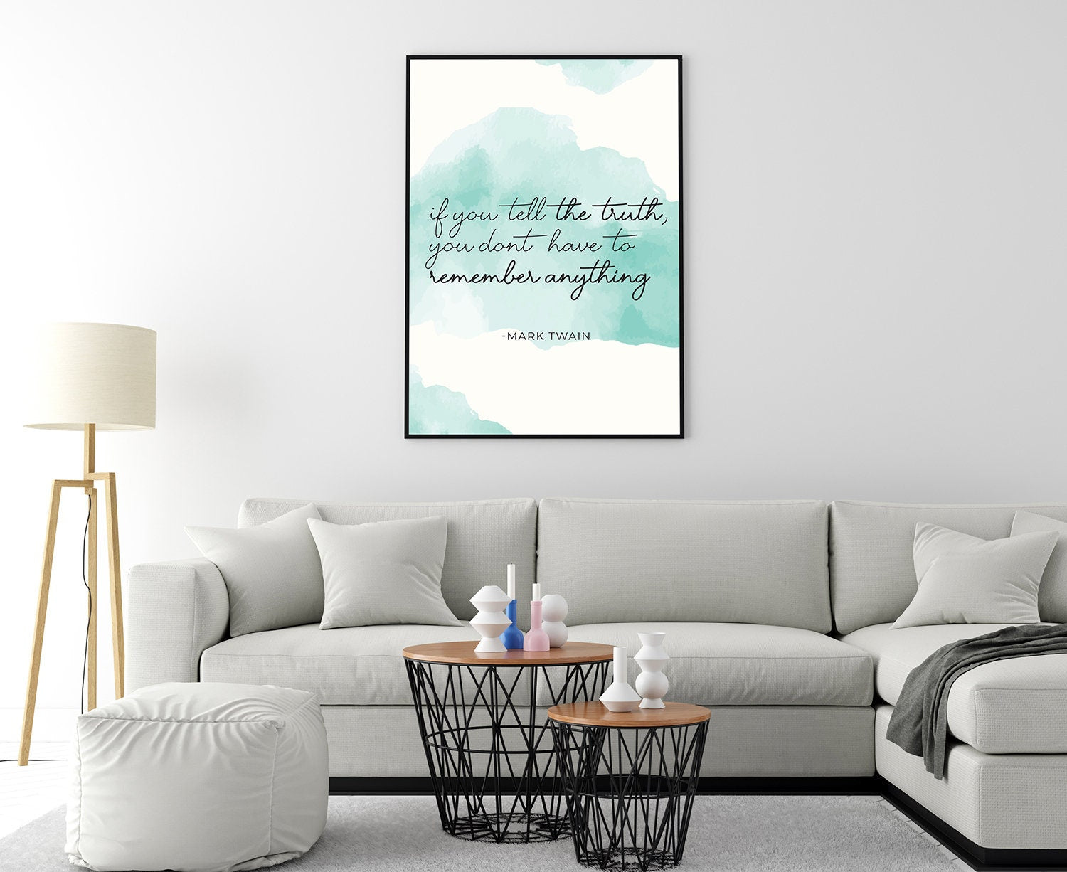If you tell the truth.., Mark Twain, Poster Prints, Home wall Arts, Dorm Rooms wall art, Office wall decor, Motivational quotes, Home gifts