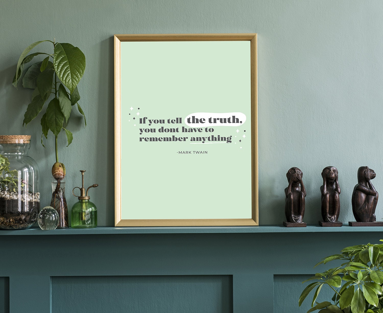 If you tell the truth quote, Mark Twain, Poster Prints, Home wall decor, Dorm room wall art, Office wall art, Motivational quotes, Quotes