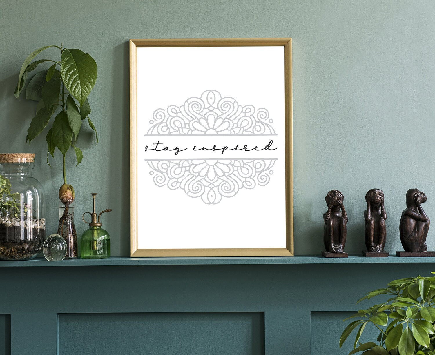 Stay Inspired, Poster Prints, Modern Poster print, Home wall art poster, Dorm Room wall decor, Office wall decor, Motivational quote poster