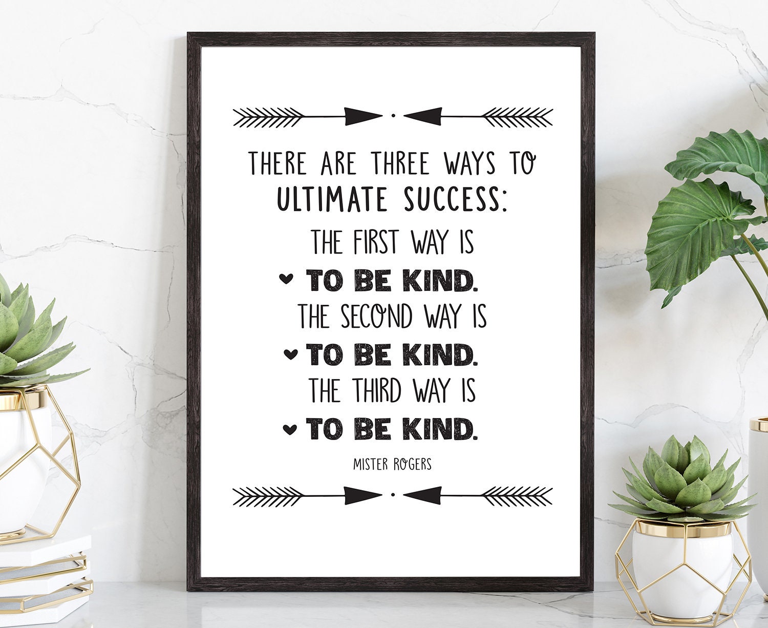 There are three ways to ultimate.., Poster print, Home wall decor, Quote print, Motivational quote print, Office wall decor, Mister Rogers