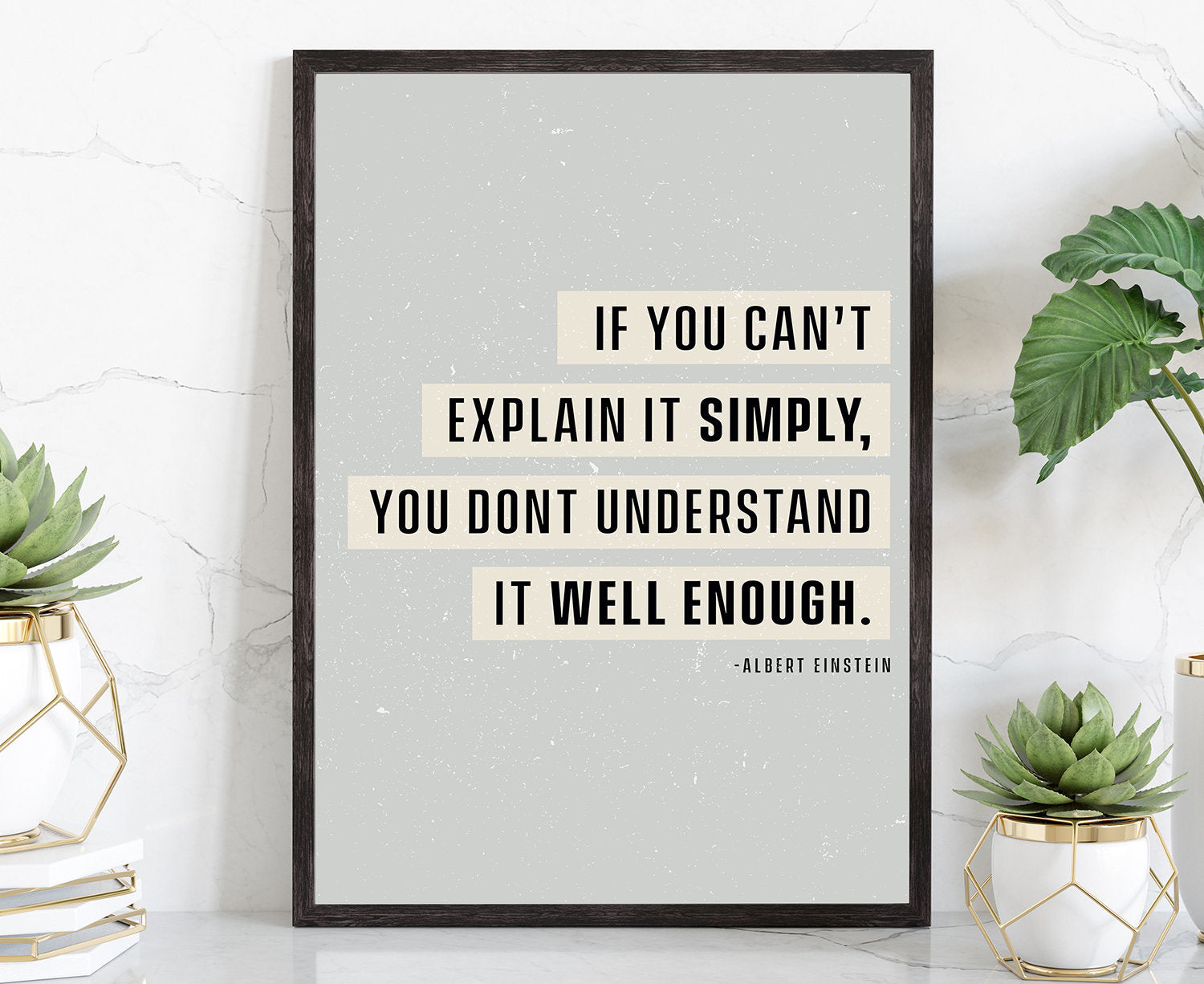 if you can't explain.. Albert Einstein, Quote, Poster printing, Office wall art, School Dorm walls art, Einstein quote, Living room wall art
