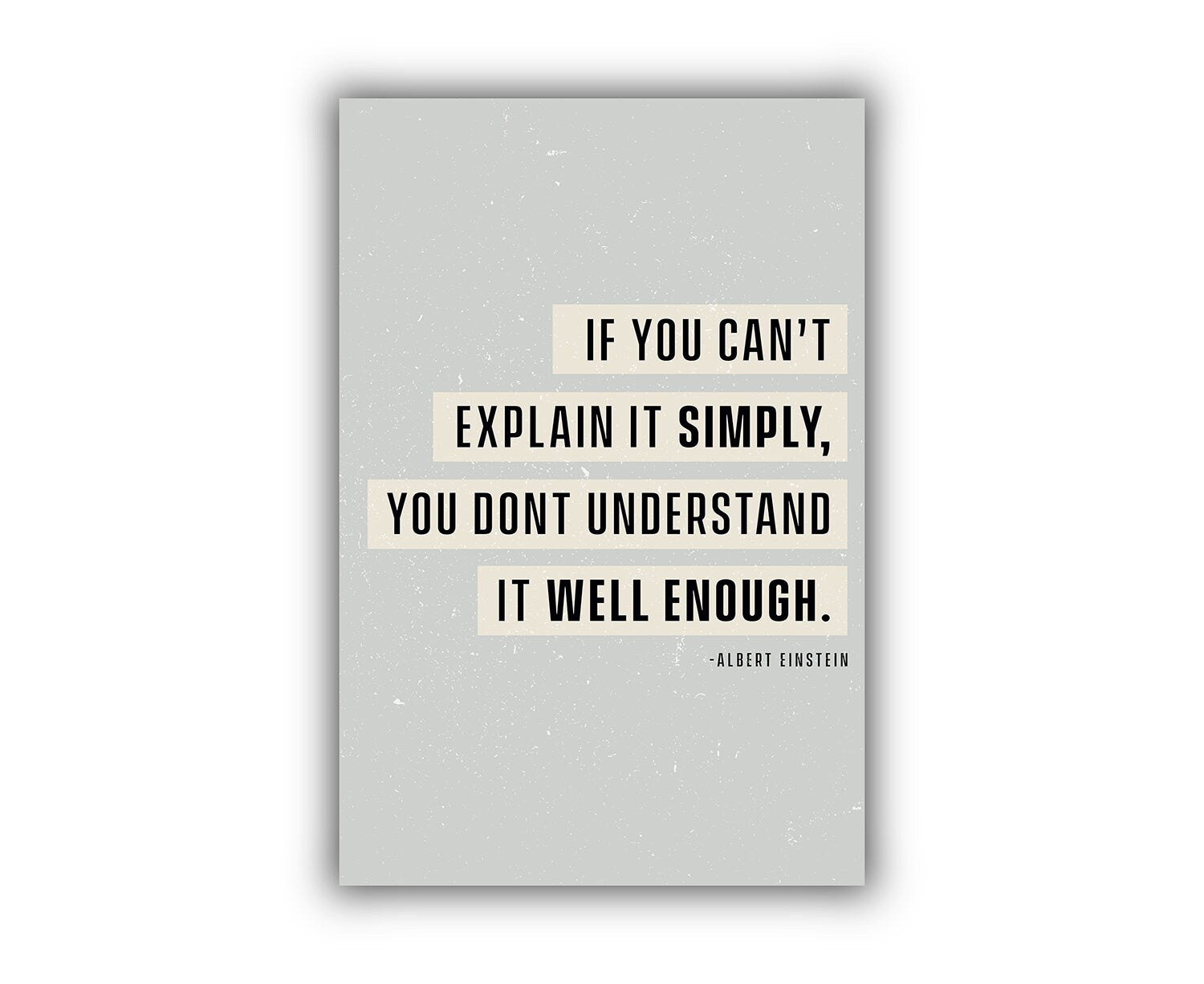 if you can't explain.. Albert Einstein, Quote, Poster printing, Office wall art, School Dorm walls art, Einstein quote, Living room wall art