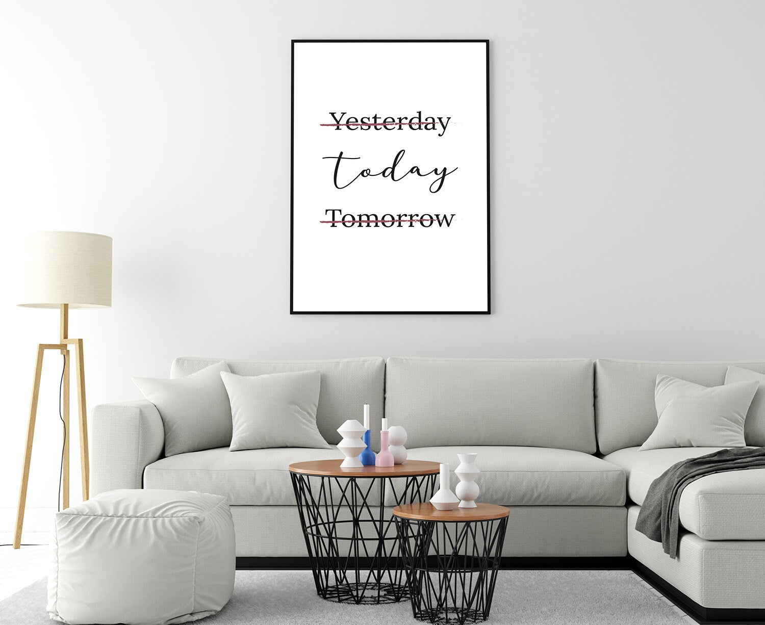 Yesterday Today Tomorrow, Office wall decoration, Kids room wall art, Meaningful word quotes, Motivational posters, Inspirational poster