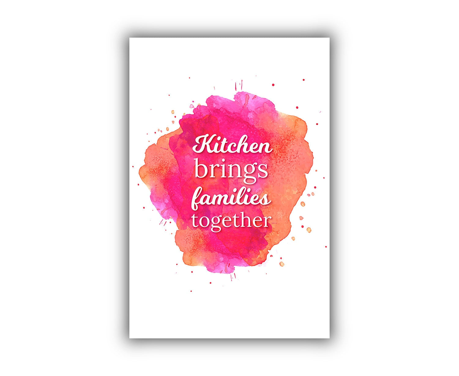 Kitchen brings families together, Kitchen Quote, Family Quote, Kitchen wall art, Kitchen wall decor, Kitchen poster, Family room wall art