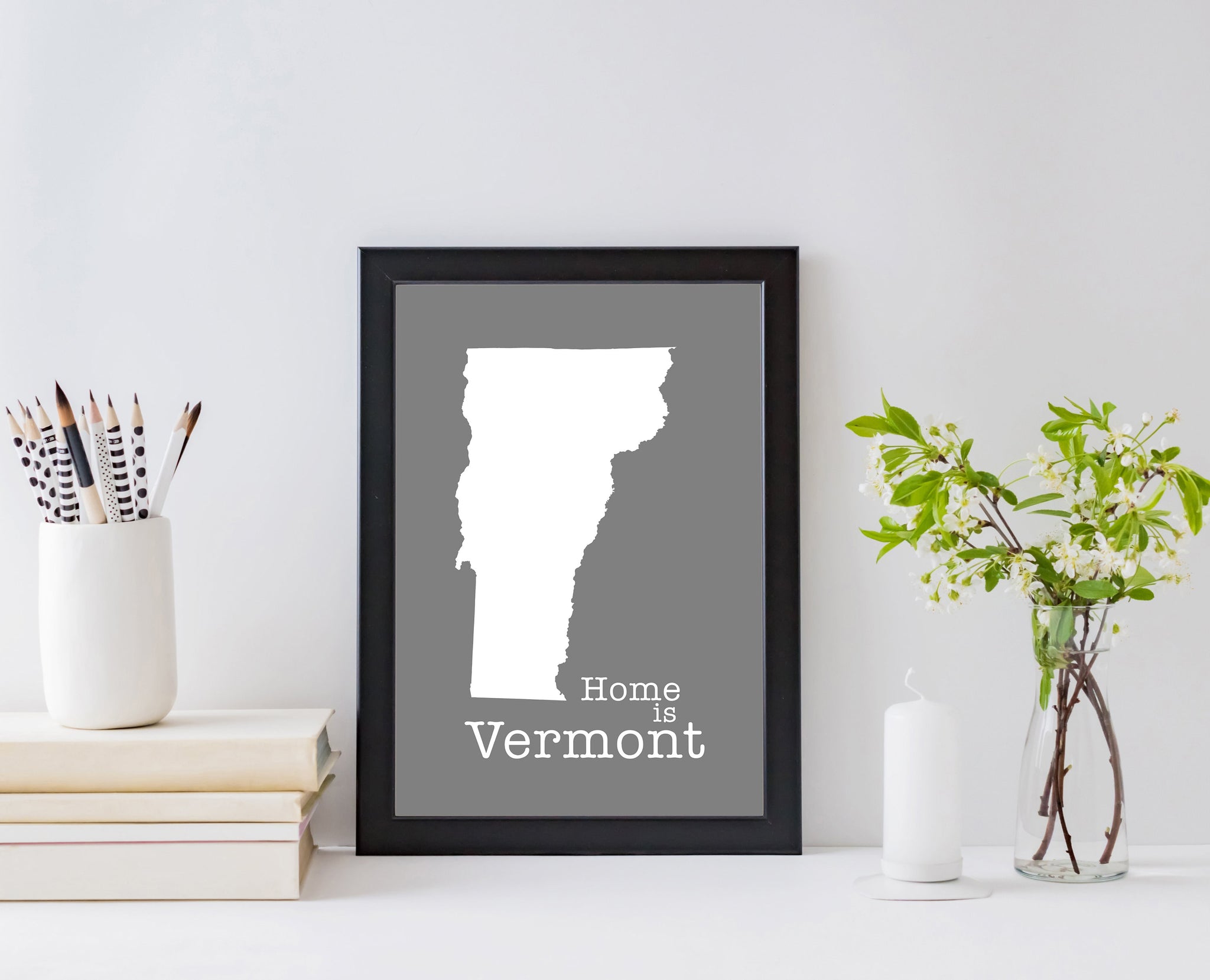 Vermont Map Wall Art, Vermont Modern Map Poster Print, City map wall decor, Vermont State Poster, Home wall decor, Office wall art, Posters
